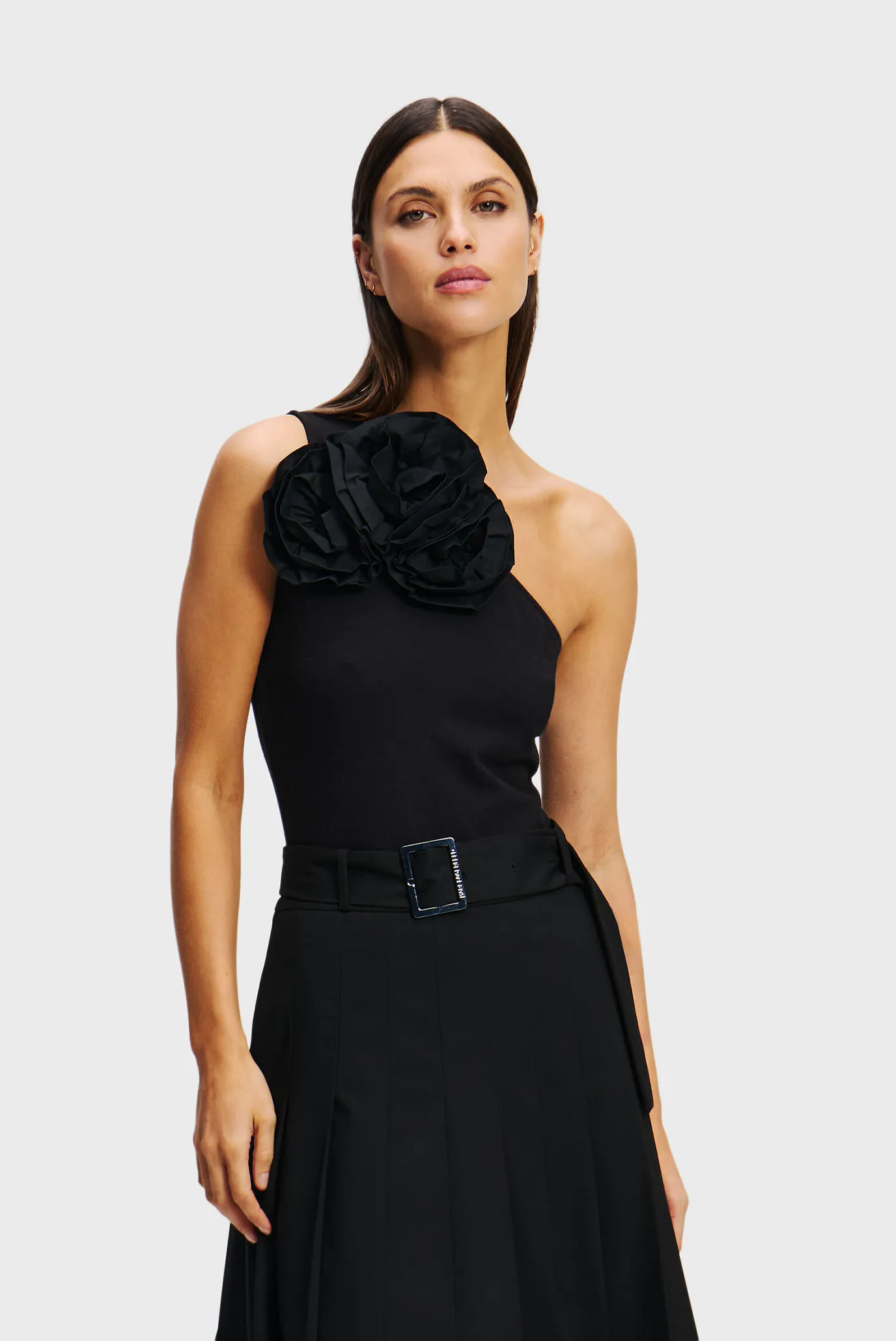 Жіноче чорне боді FLOWER JERSEY BODY 1