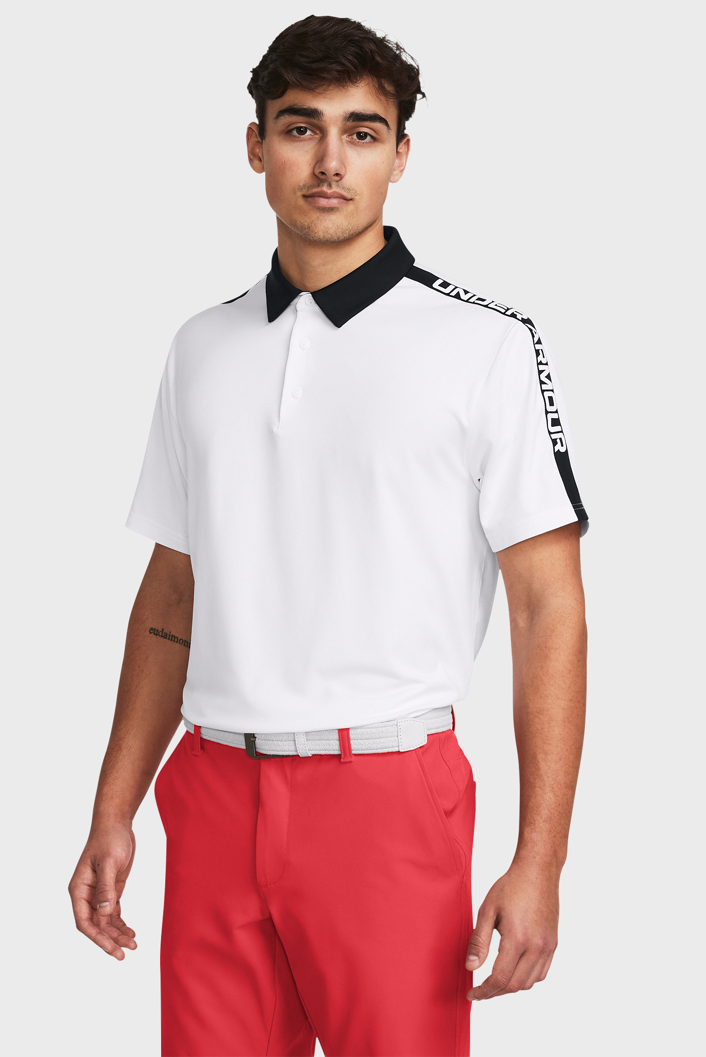 Мужское белое поло UA Playoff 3.0 Striker Polo Белый L Under Armour 1383153-100 Мужское белое поло UA Playoff 3.0 Striker Polo Белый L Under Armour 1383153-100