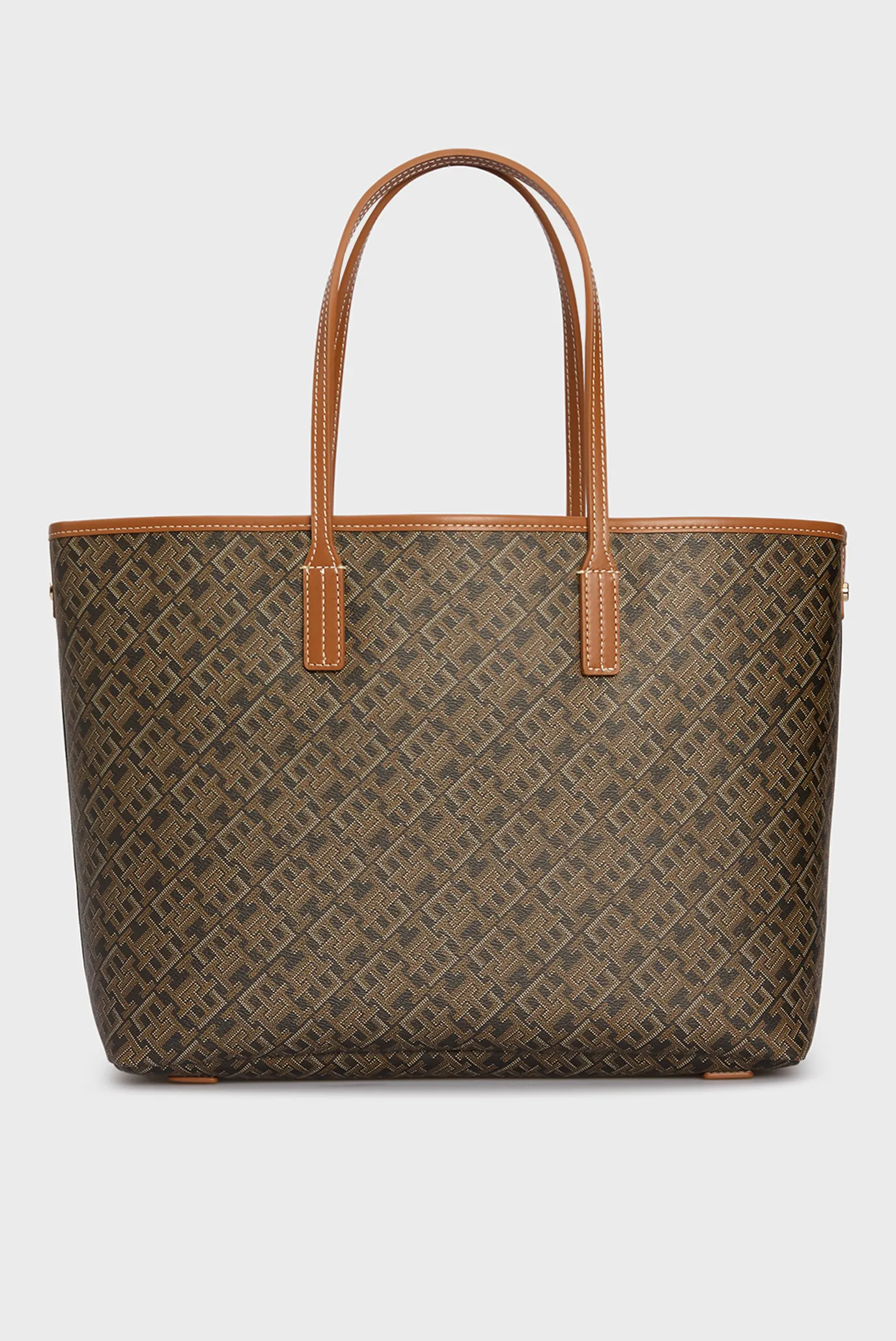 Жіноча коричнева сумка з візерунком TH MONOPLAY LEATHER TOTE 4