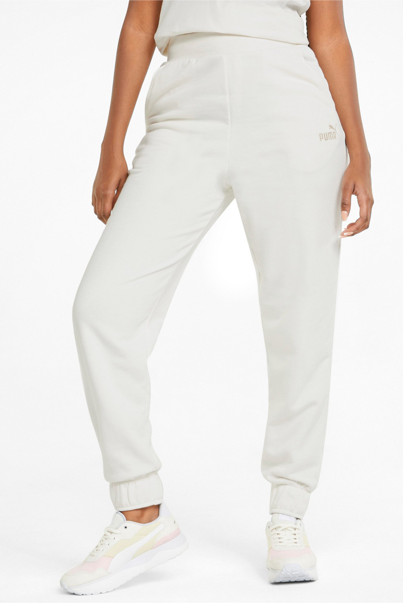 Женские белые спортивные брюки Essentials+ Embroidery Women's Pants 1