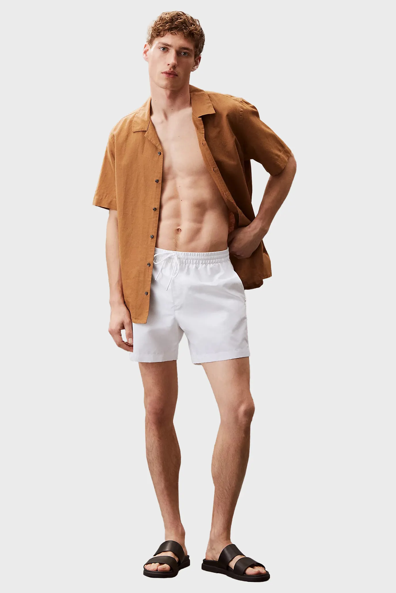 Мужские белые плавательные шорты MEDIUM DRAWSTRING 2