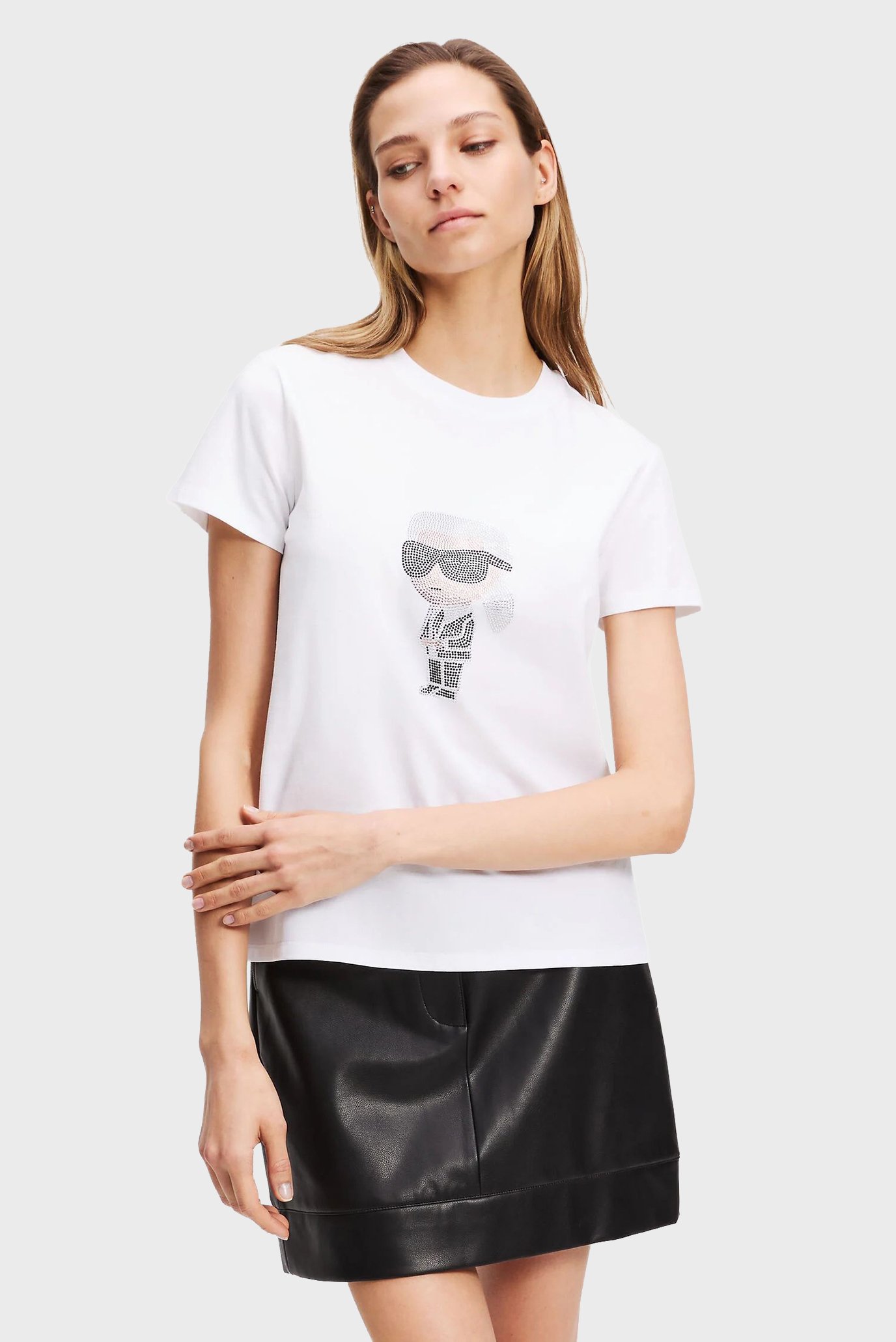 Женская белая футболка IKON Белый XS Karl Lagerfeld A3W17076 Женская белая футболка IKON Белый XS Karl Lagerfeld A3W17076