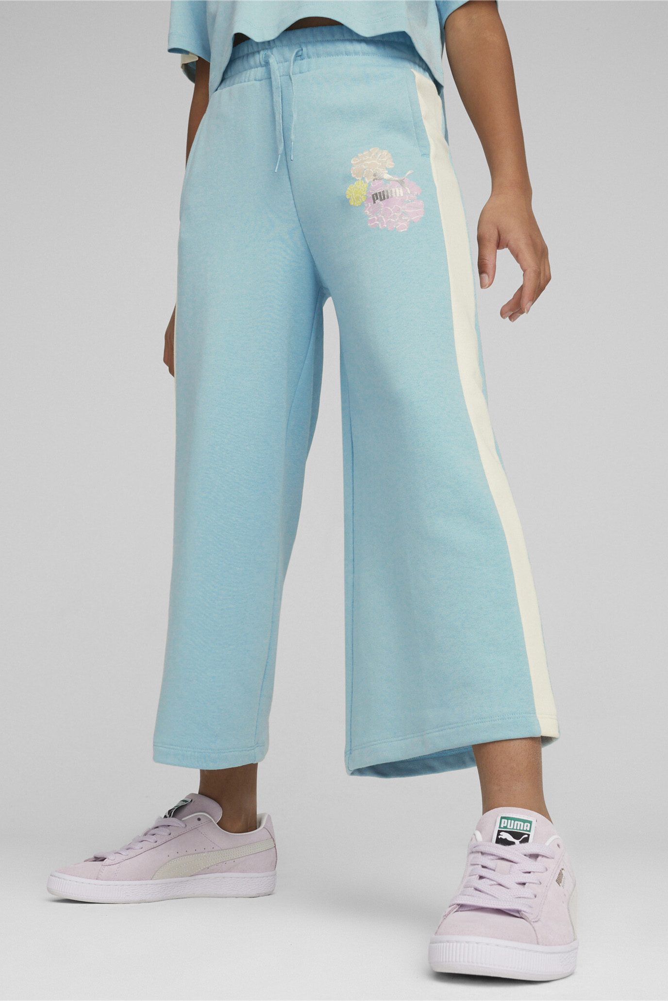 Дитячі бірюзові спортивні штани T7 SNFLR Girls' 7/8 Sweatpants 1
