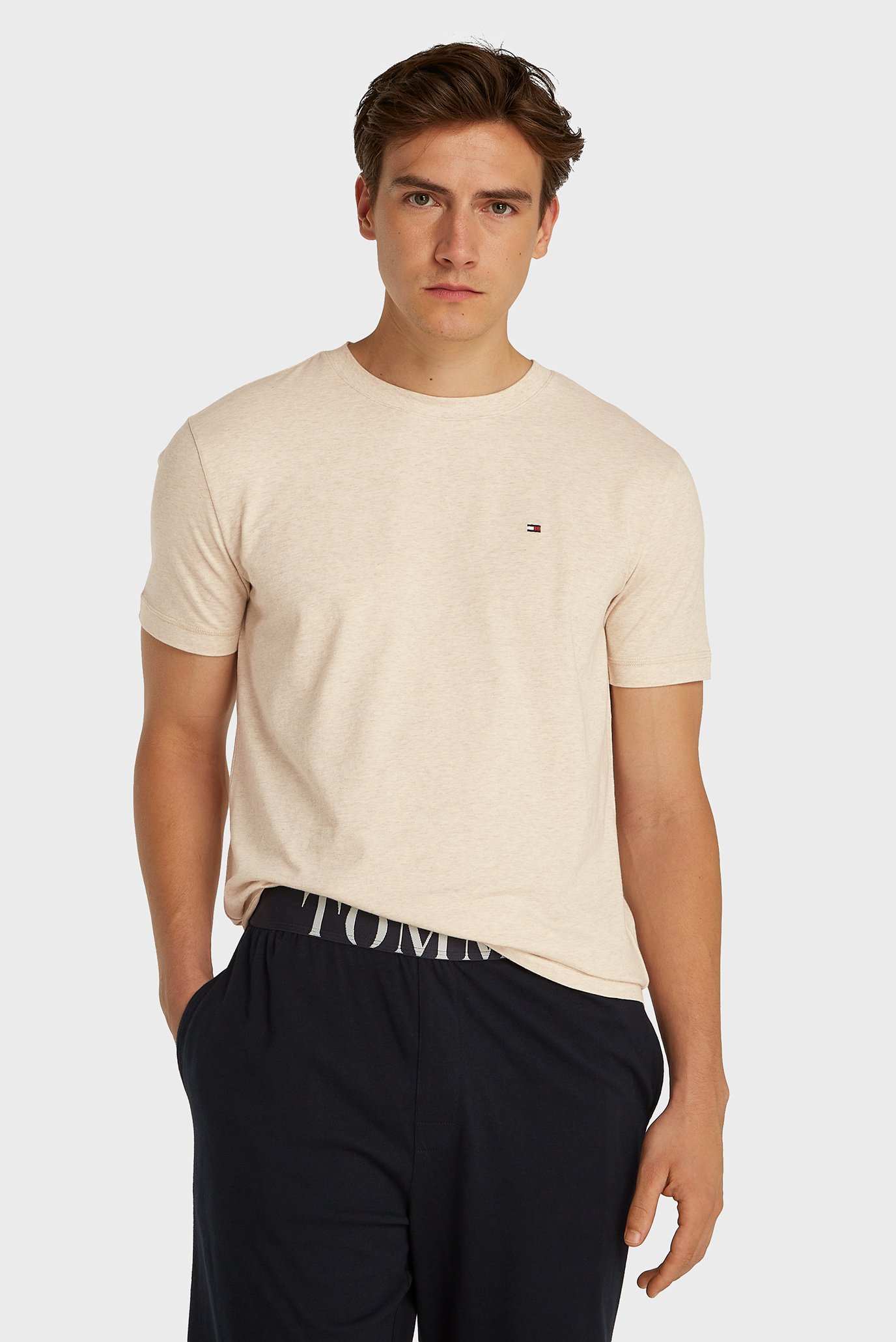 Мужская бежевая футболка Бежевый L Tommy Hilfiger UM0UM03362 Мужская бежевая футболка Бежевый L Tommy Hilfiger UM0UM03362