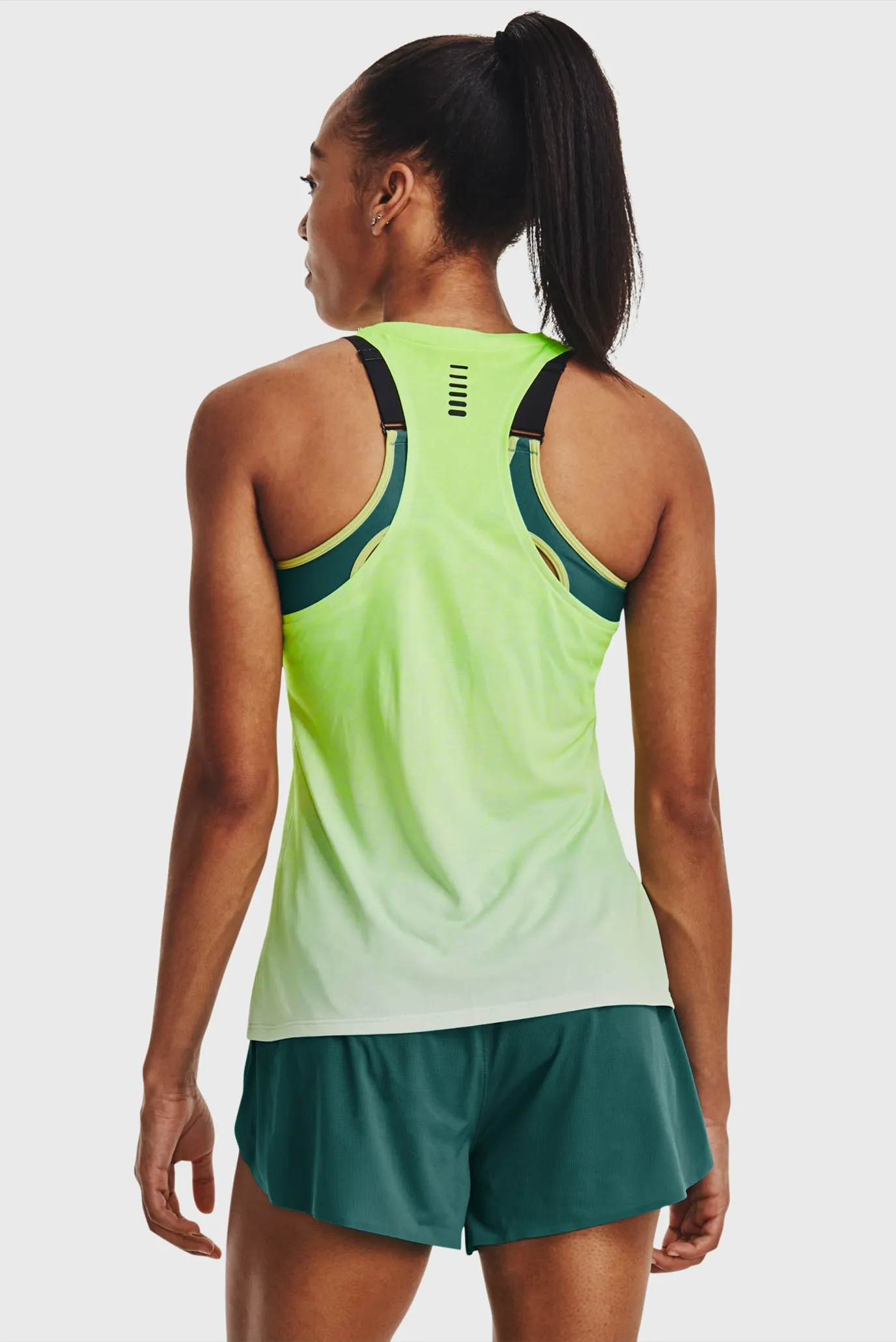 Жіноча салатова майка UA RUSH CICADA SINGLET 2