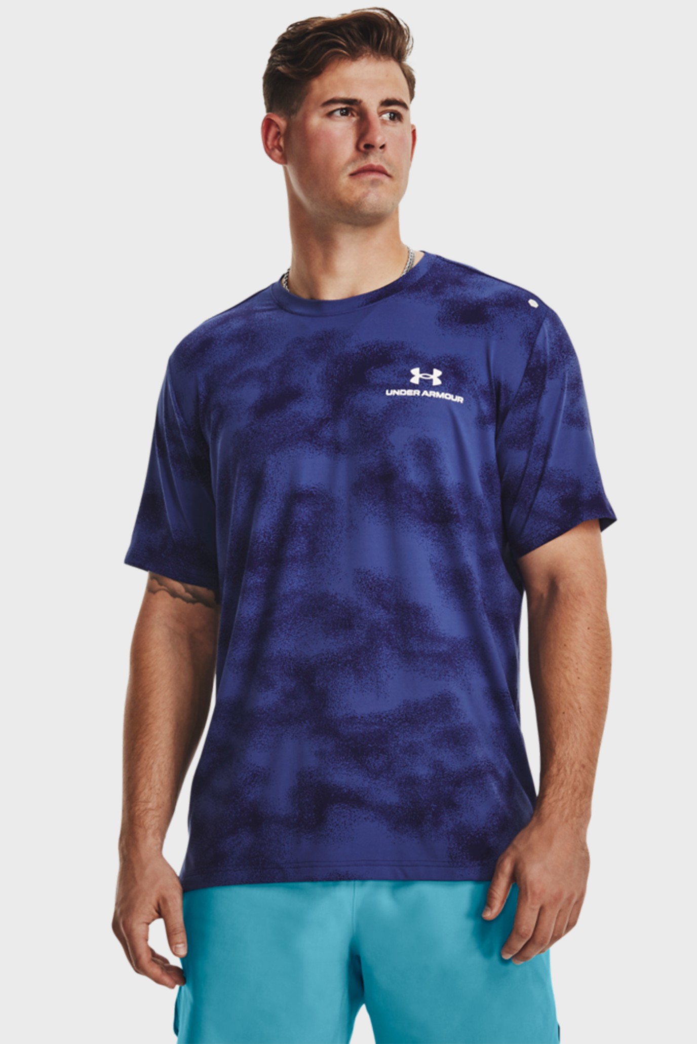 Мужская темно-синяя футболка UA Rush Energy Print SS 1