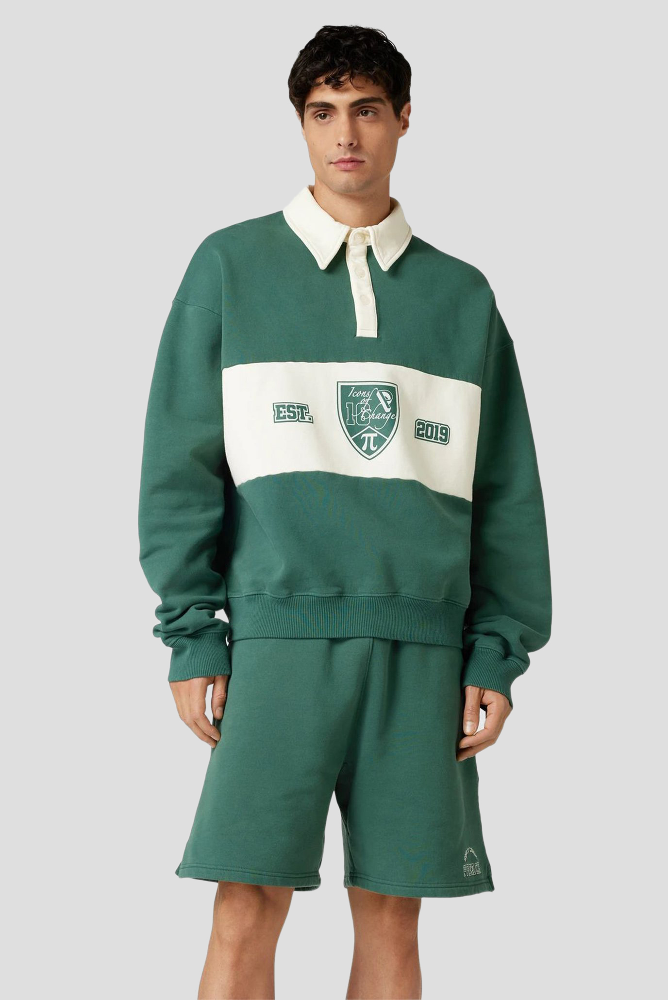 Мужская зеленая спортивная кофта Varsity Polo C GOTS 1