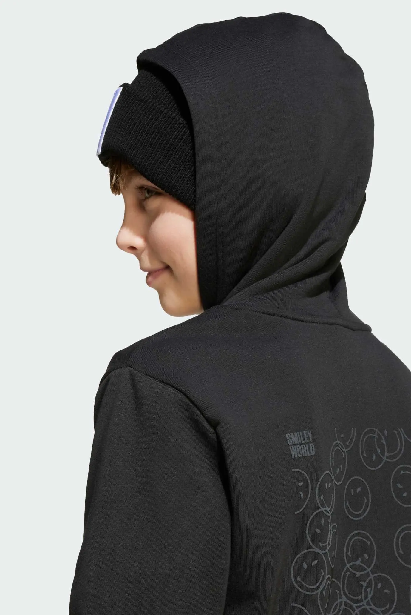 Детское черное худи adidas X Smileyworld Kids 5