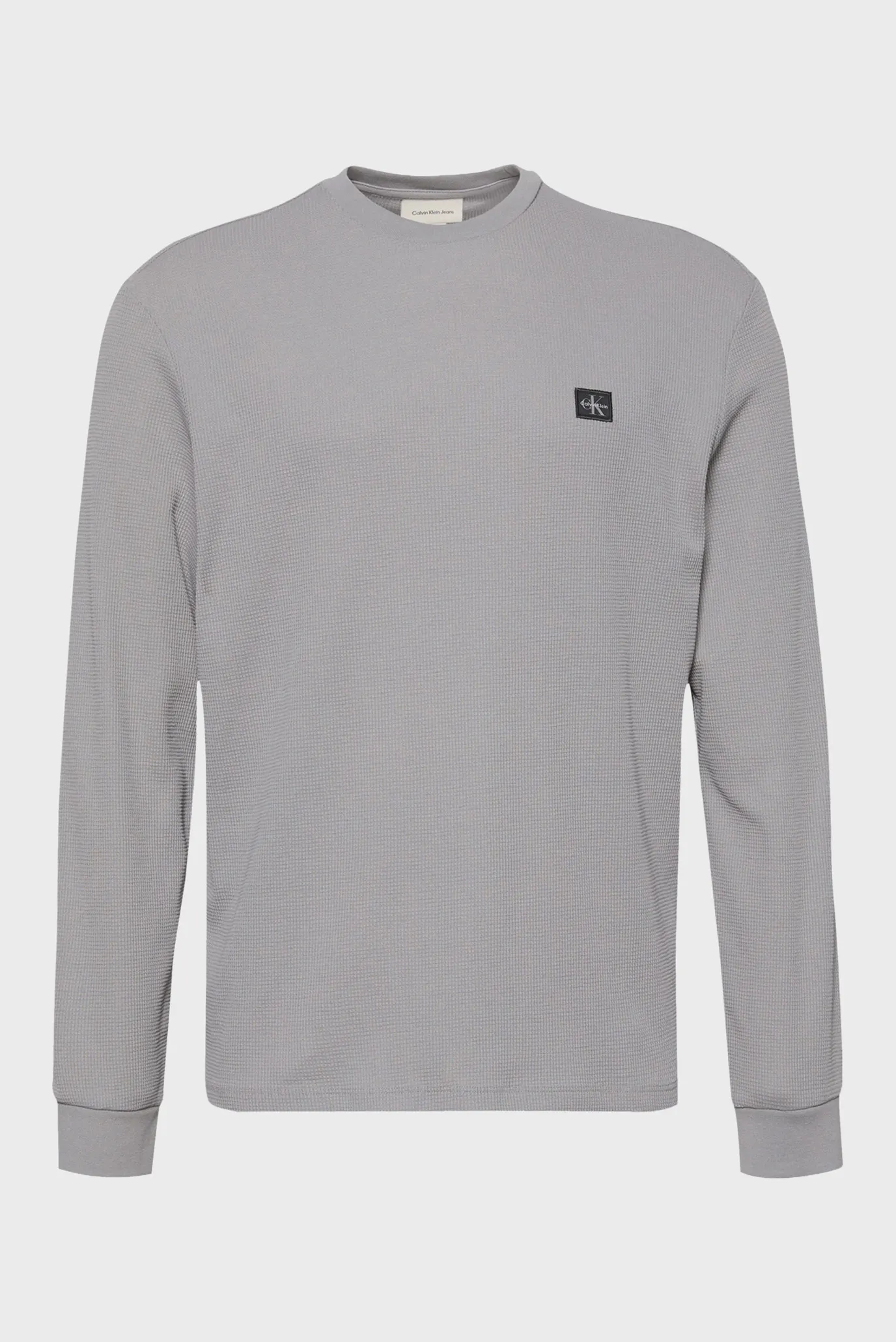 Мужской серый лонгслив WAFFLE BADGE 6