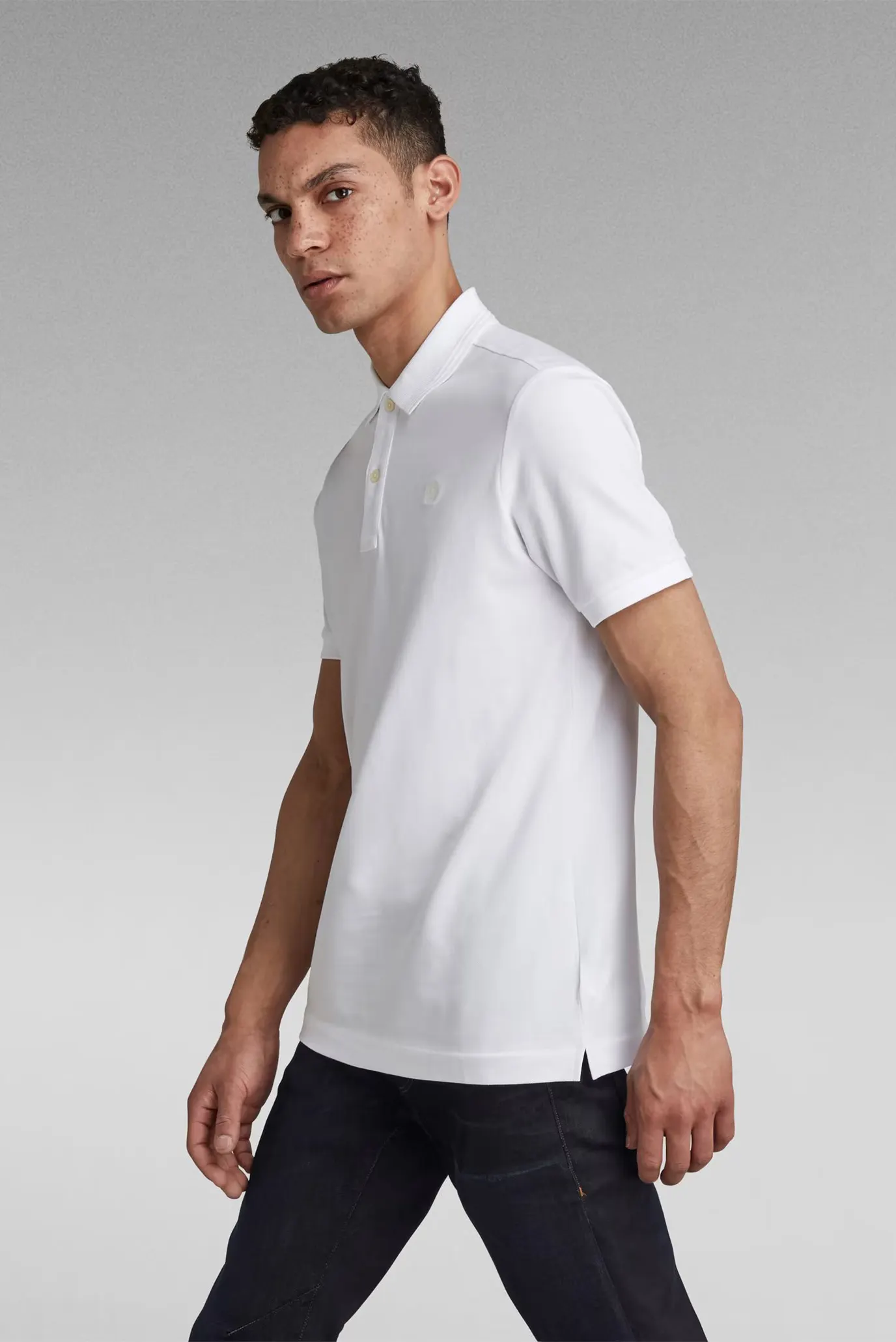 Чоловіче біле поло Dunda slim 2