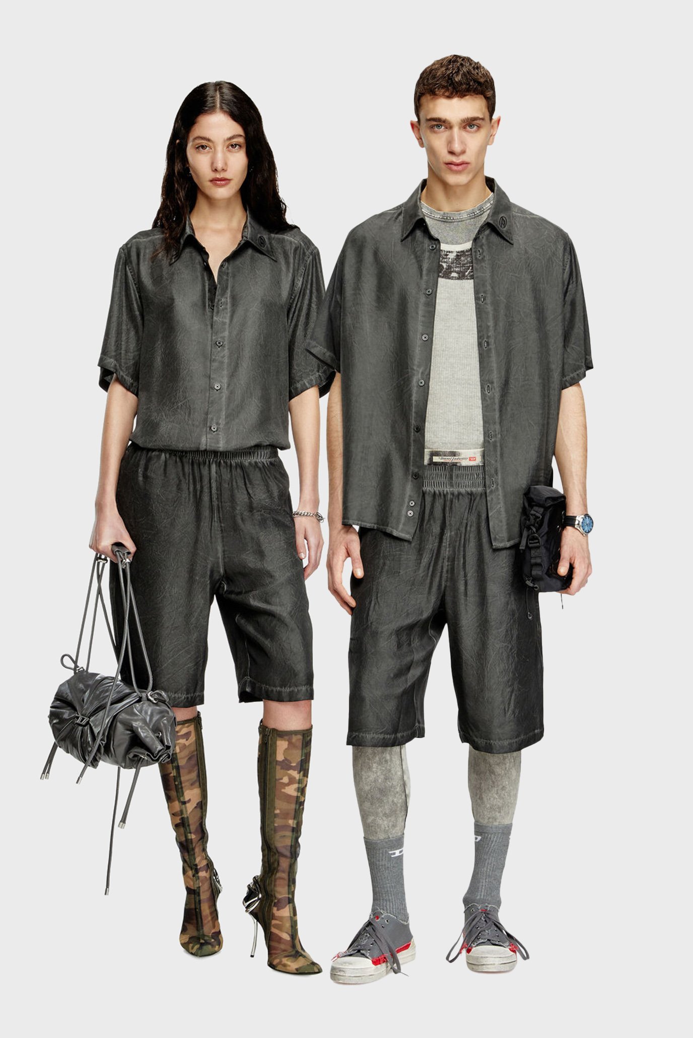 Темно-серая рубашка CAMICIA (унисекс) Серый 52 Diesel A17284 0CMBB Темно-серая рубашка CAMICIA (унисекс) Серый 52 Diesel A17284 0CMBB