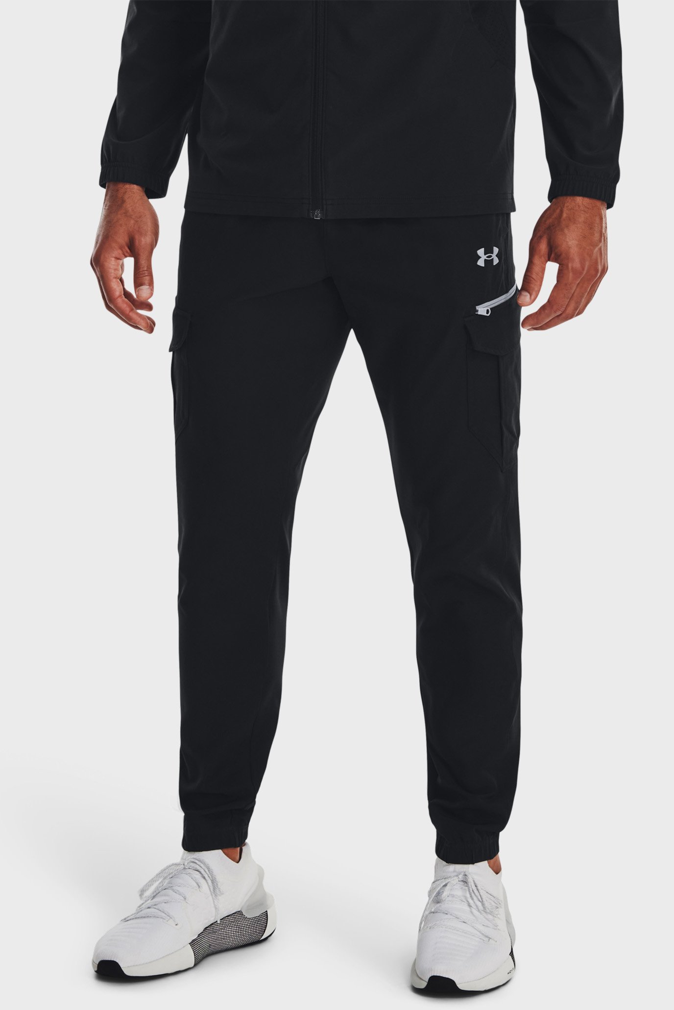 Чоловічі чорні спортивні штани UA JD Woven Cargo Joggers 1