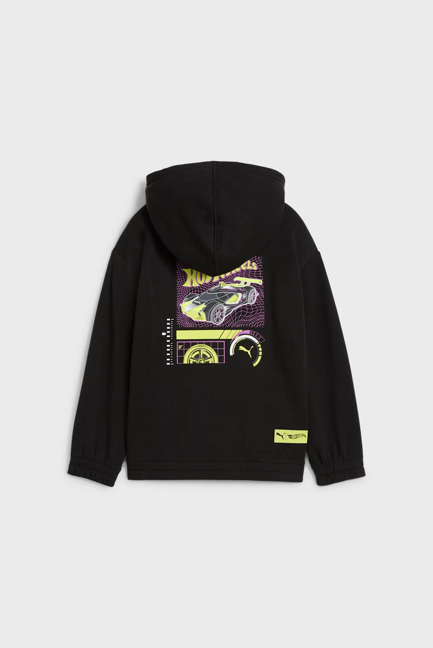 Детское черное худи PUMA x HOT WHEELS™ Relaxed Graphic Hoodie Kids 5