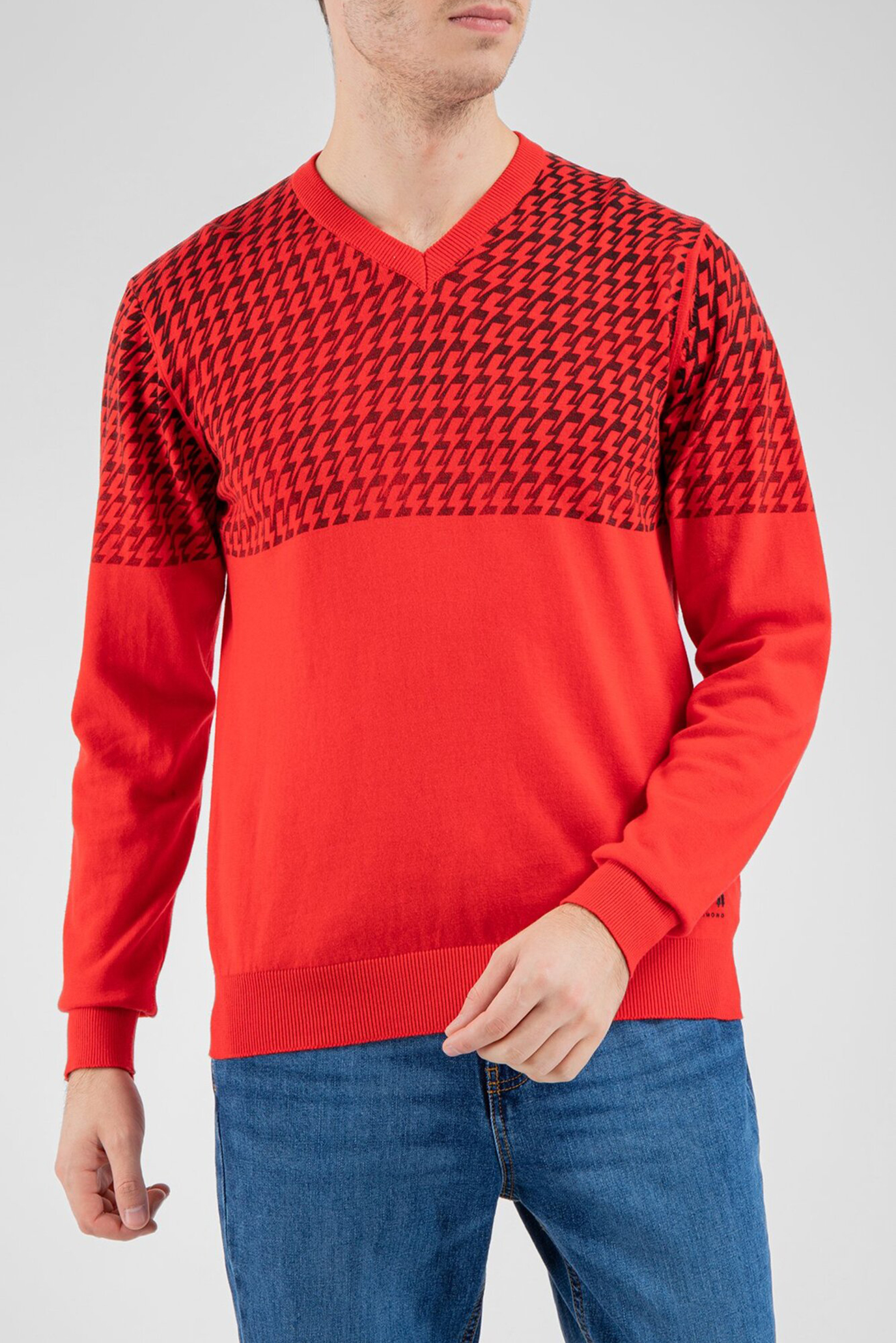Чоловічий червоний пуловер 1