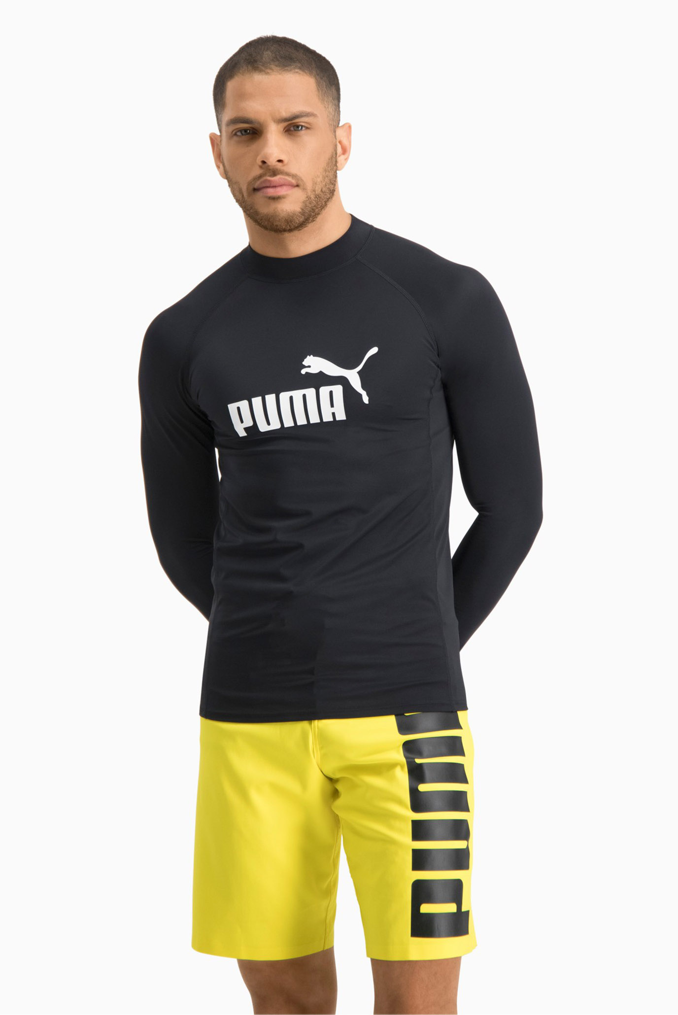 Чоловічий чорний лонгслів PUMA Swim Men Long Sleeve Rash Guard 1