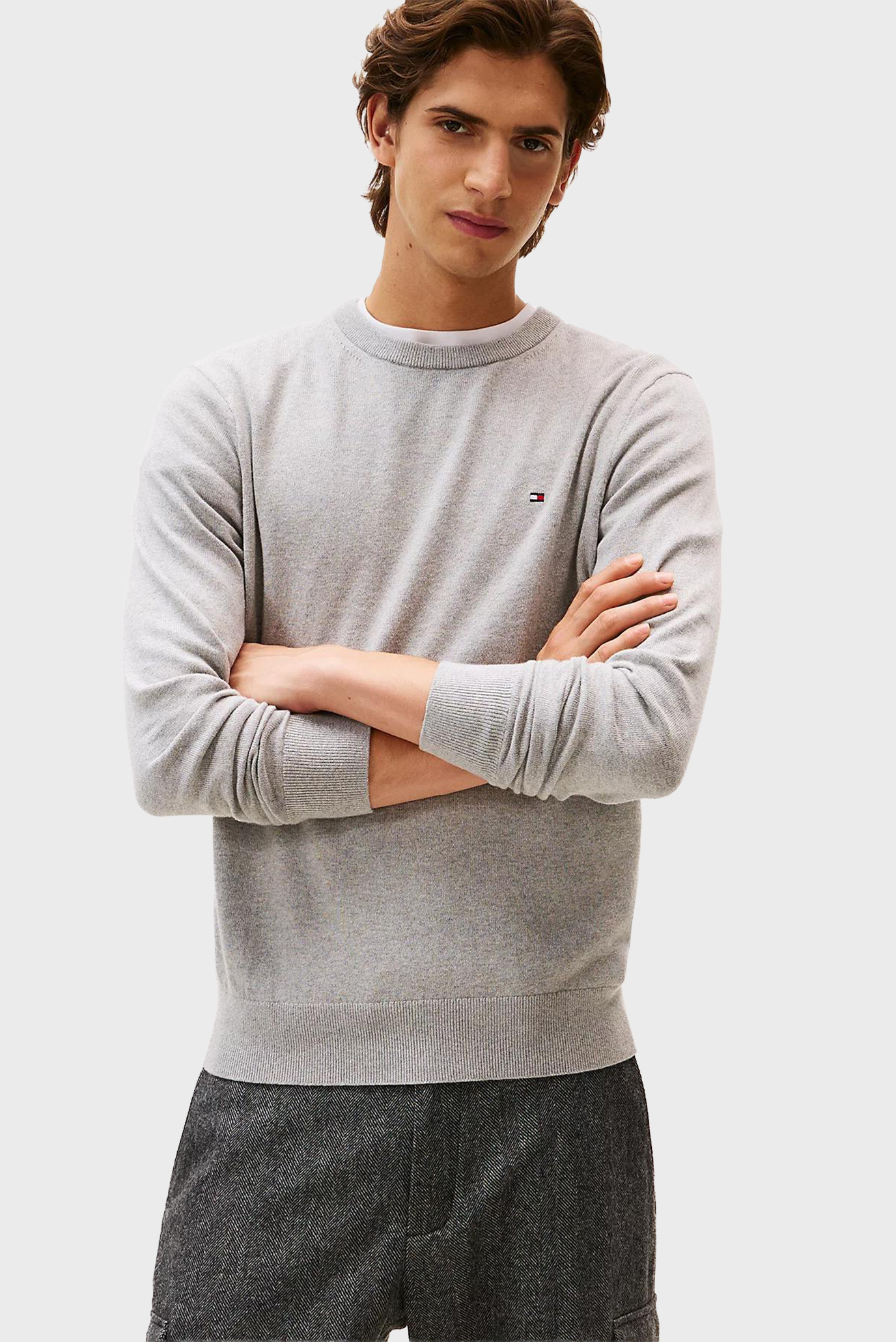 Мужской серый джемпер PIMA Серый XL Tommy Hilfiger MW0MW28046 Мужской серый джемпер PIMA Серый XL Tommy Hilfiger MW0MW28046