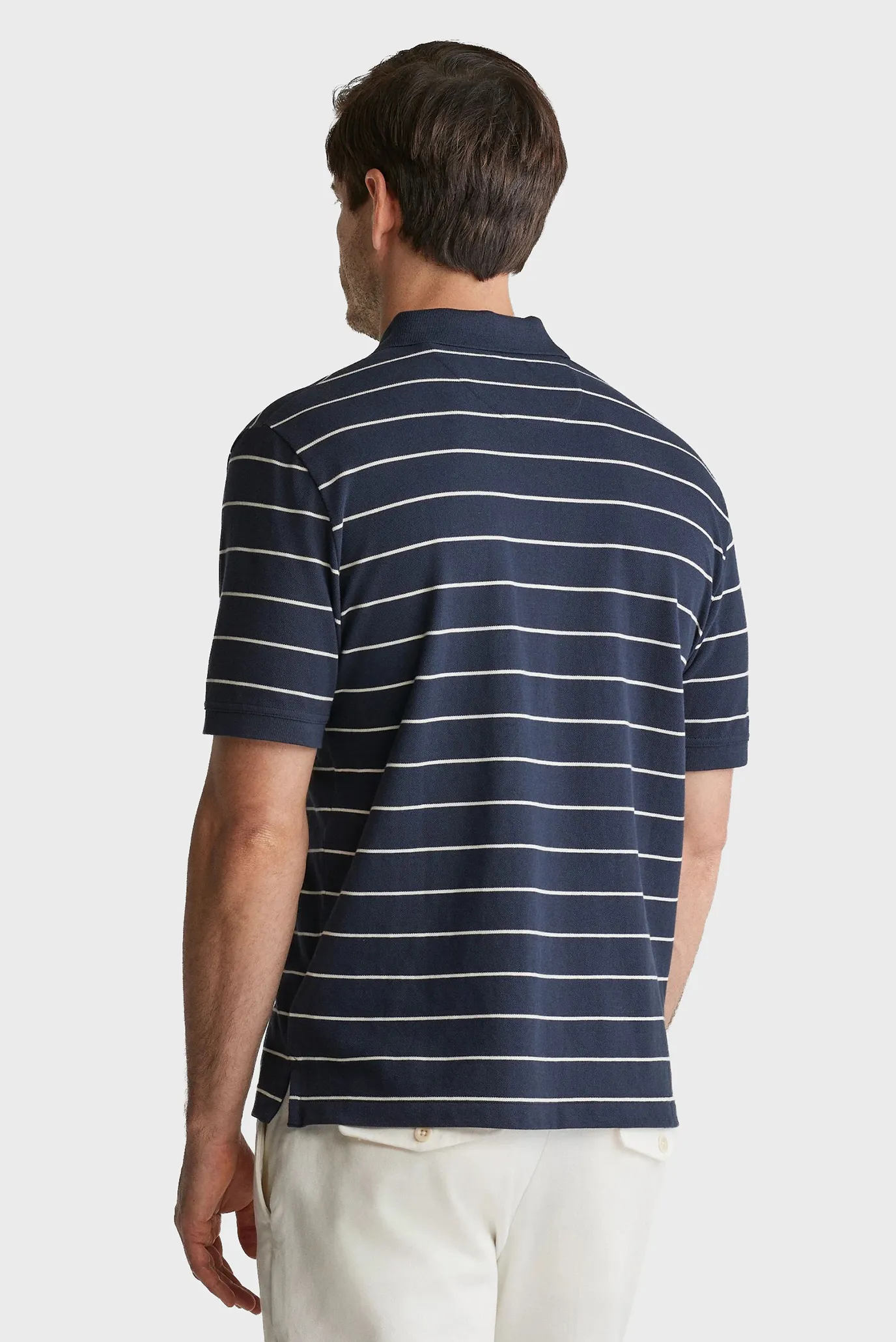 Чоловіче темно-синє поло у смужку STRIPED 3
