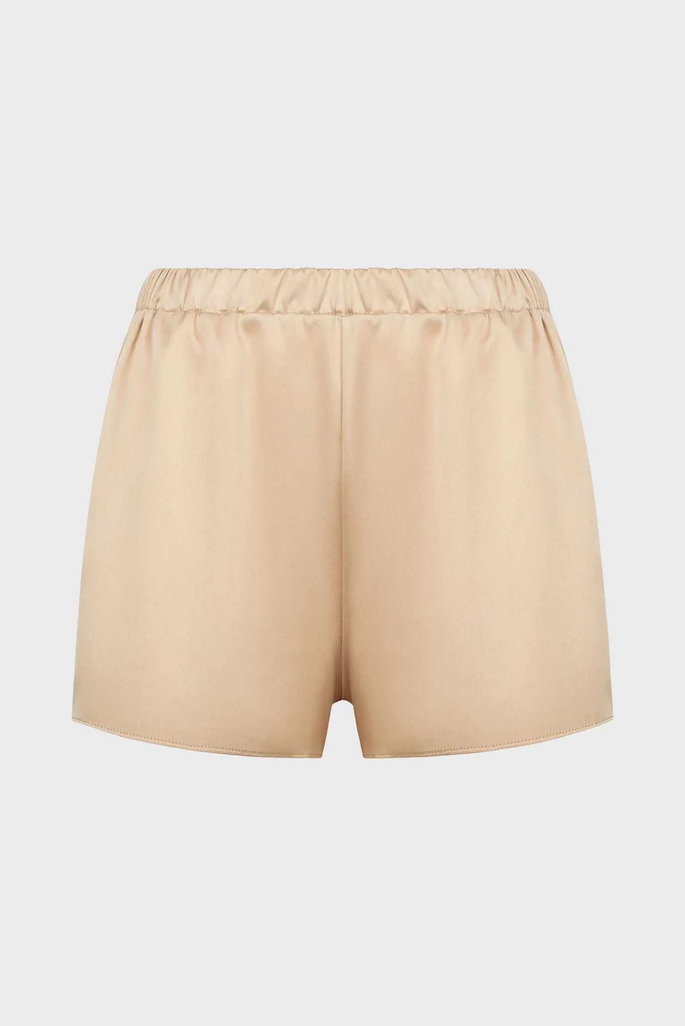 Женская бежевая пижама (топ, шорты) 3