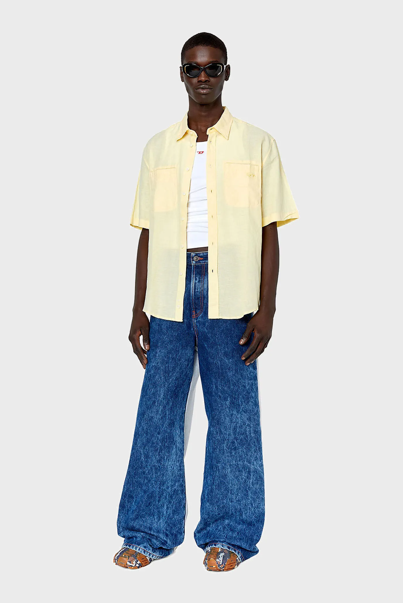 Мужская желтая рубашка S-OMAR-SSL 2