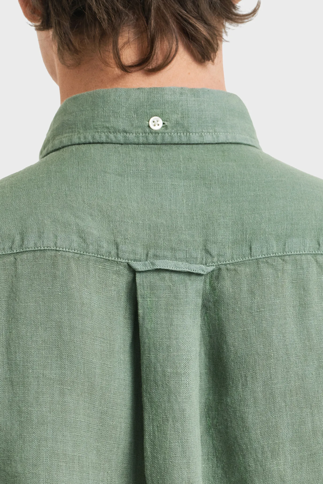 Мужская зеленая льняная рубашка REG GMNT DYED LINEN SHIRT 4