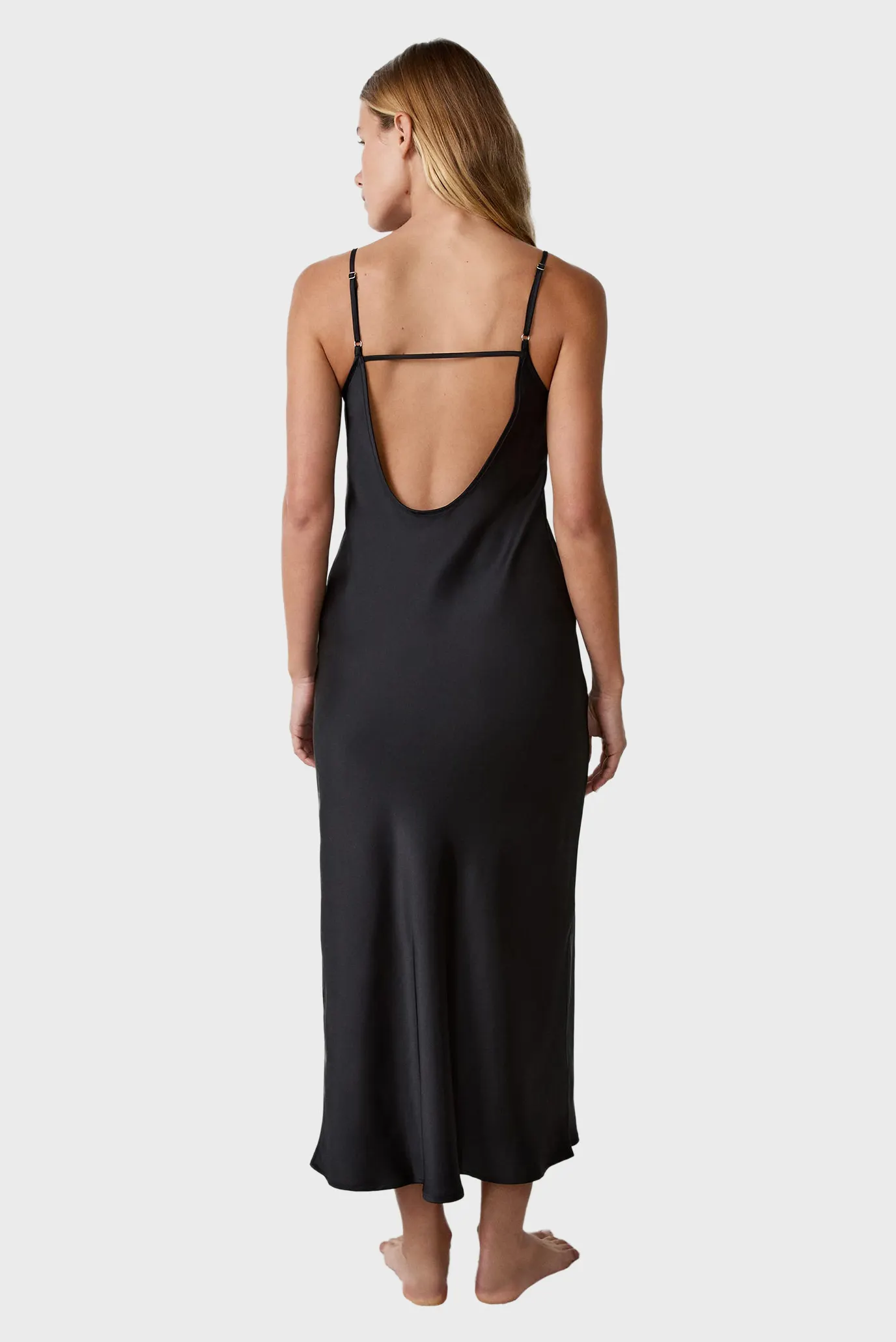 Женская черная ночная рубашка SLAPY 3