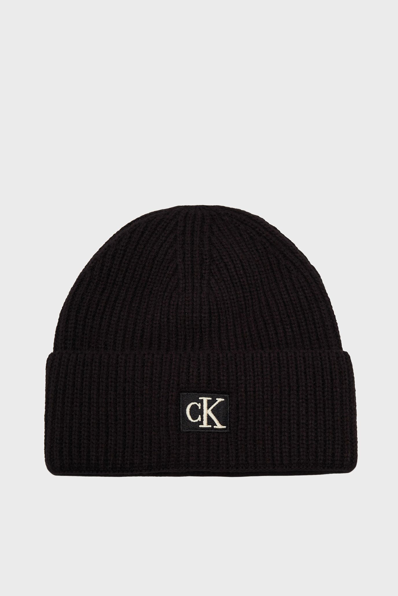 Дитяча чорна шапка MONOGRAM RIB BEANIE 1