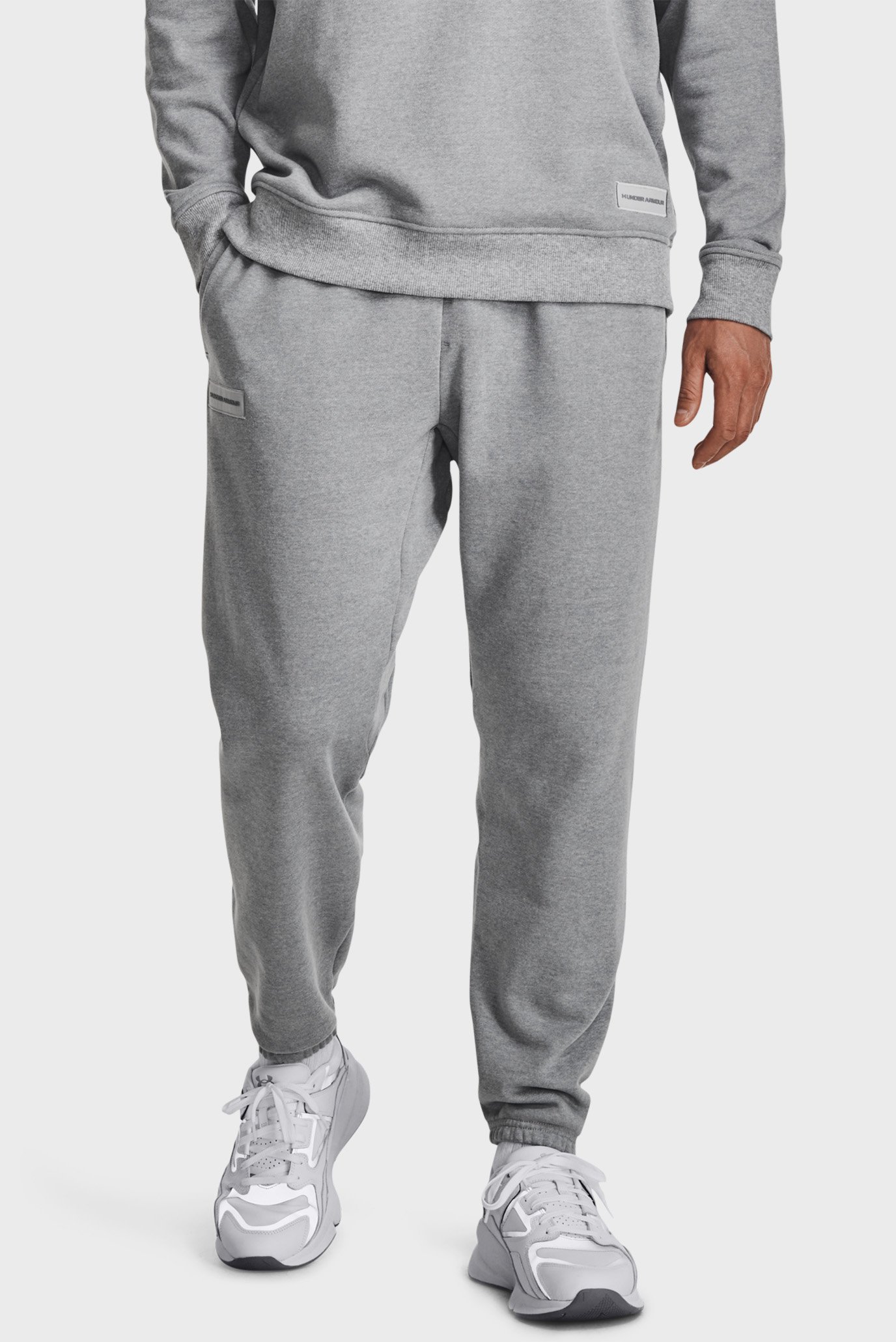 Чоловічі сірі спортивні штани UA HW Terry Joggers 1