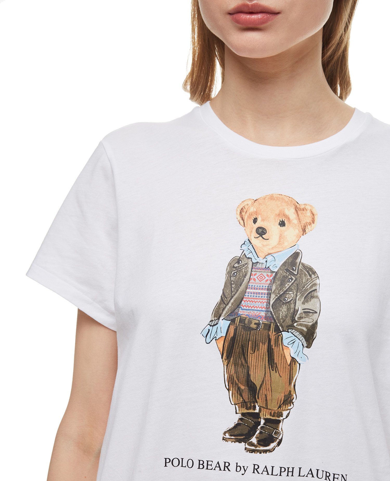 極美品 polo ralph lauren football l/s tee Женская белая футболка Polo Ralph Lauren 211814474001 — MD