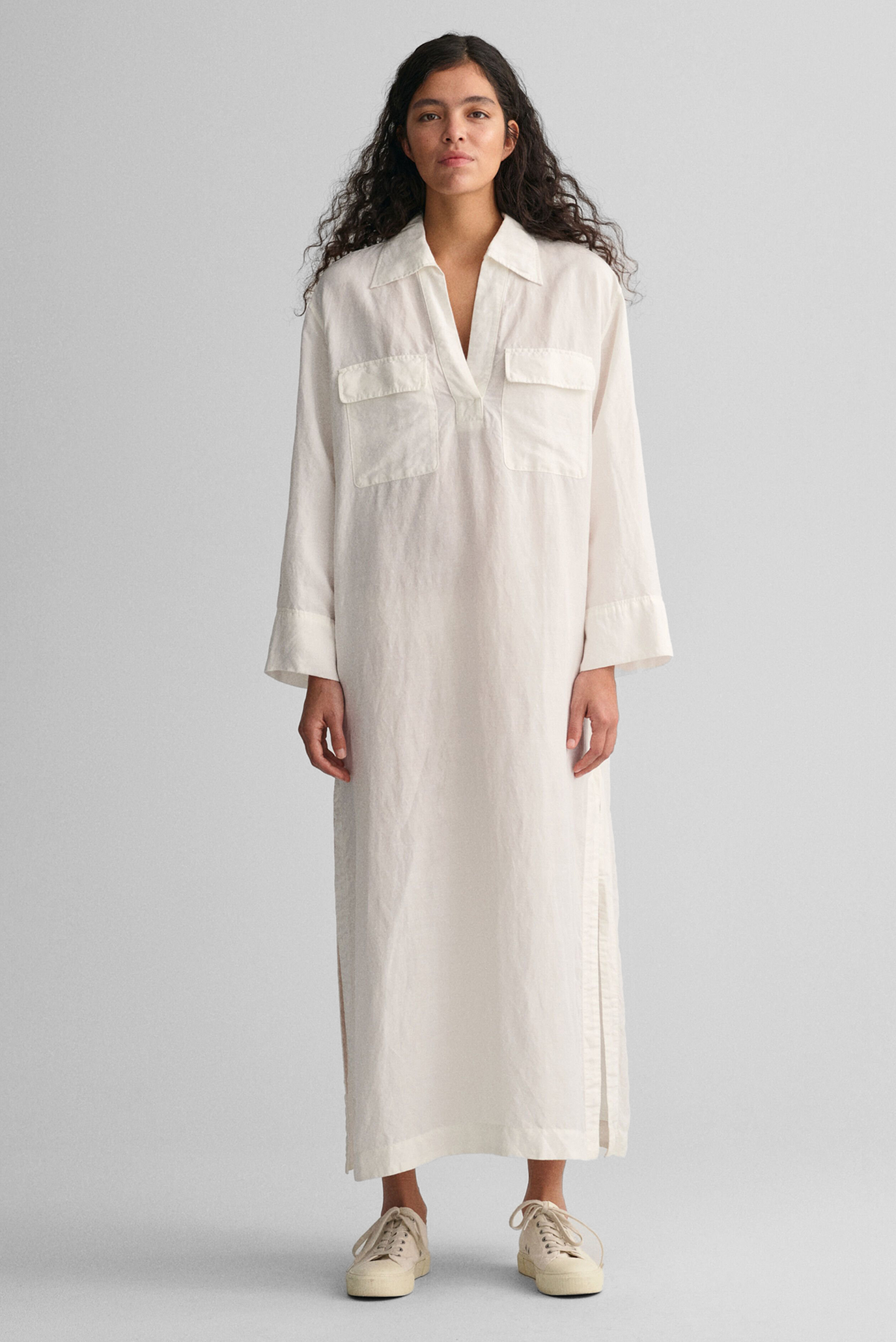 Жіноча біла сукня RELAXED MAXI LINEN CAFTAN 1