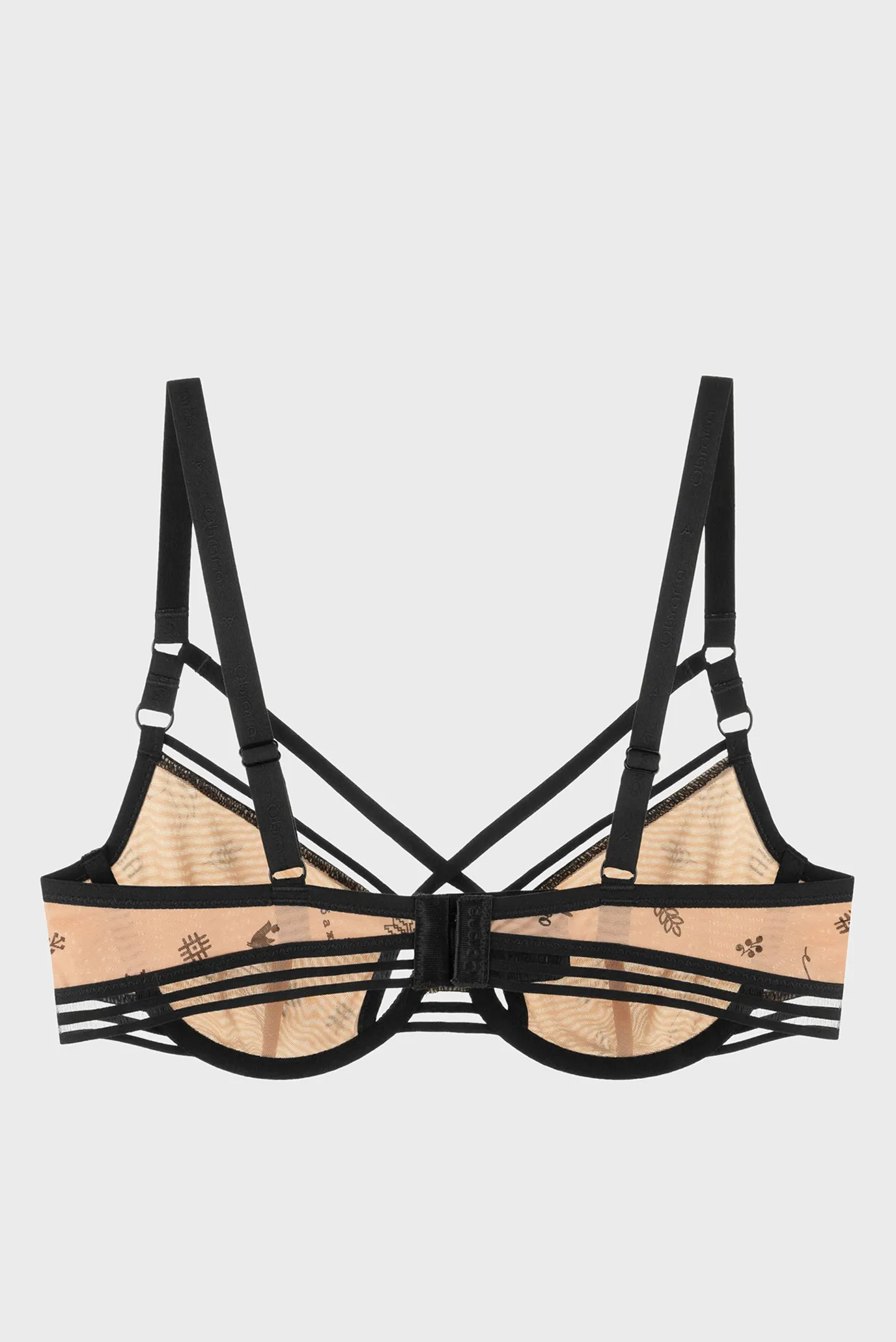 Жіночий бежевий бюстгальтер з візерунком 2