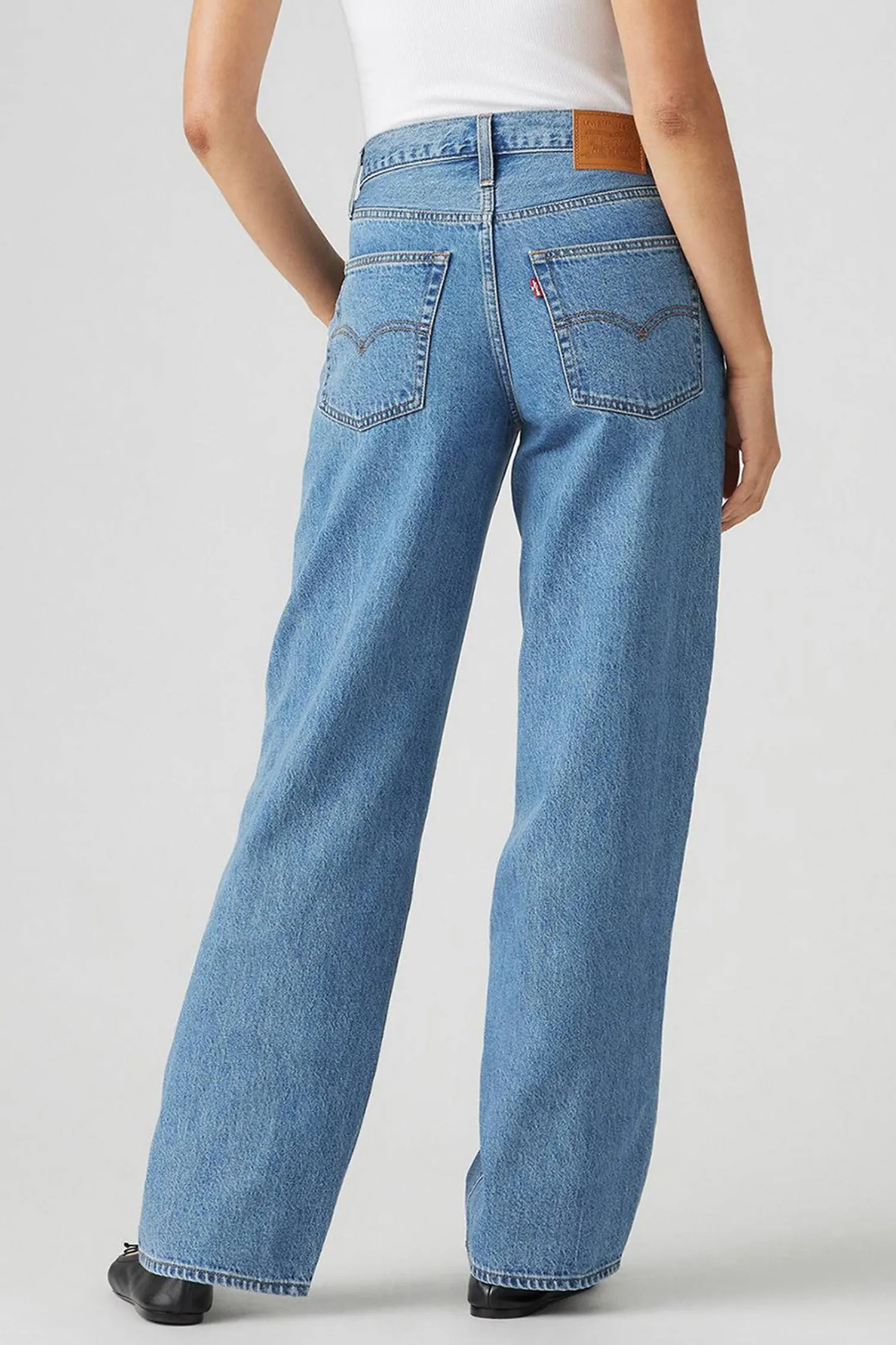 Женские голубые джинсы Baggy Dad 4