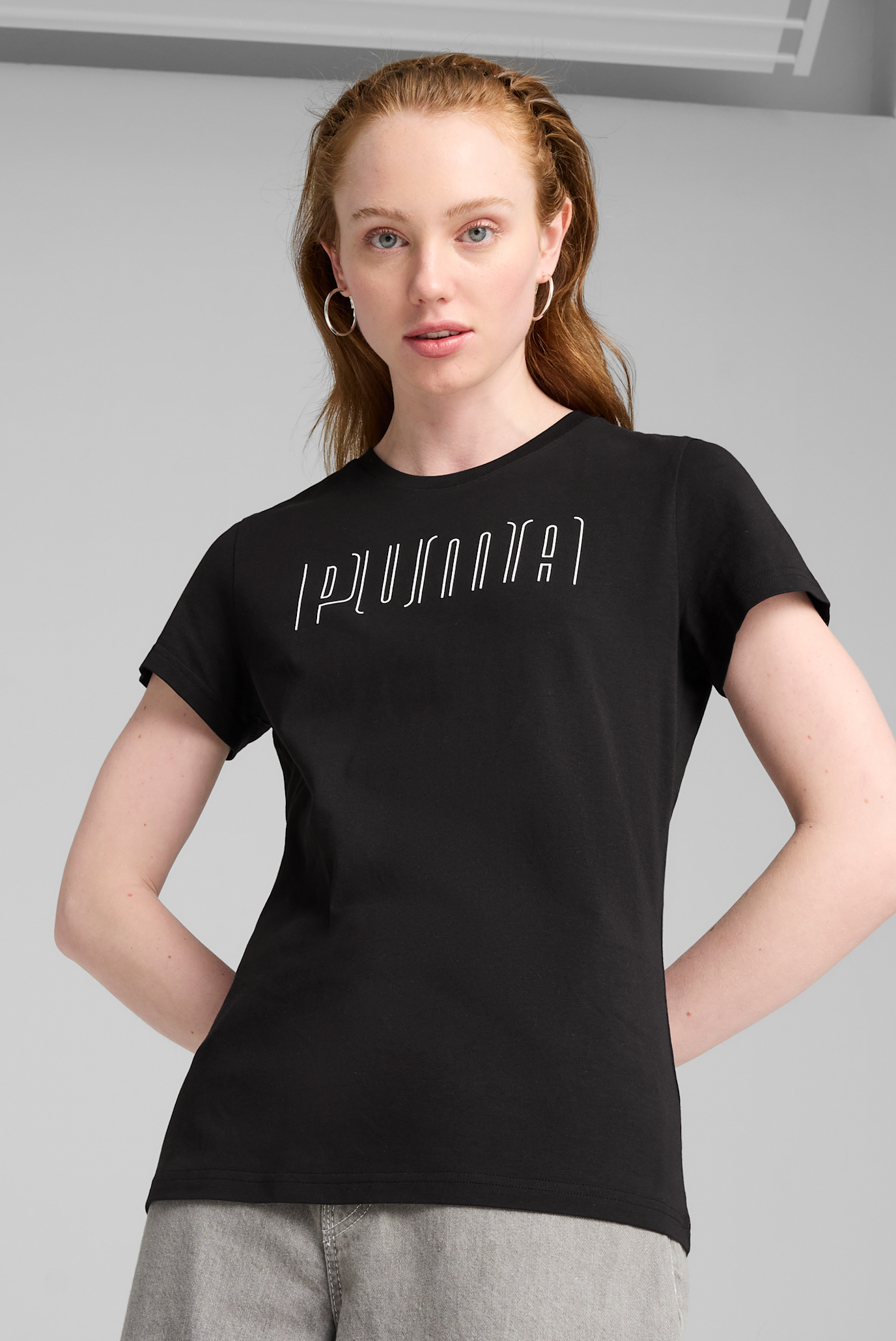 Женская черная футболка PUMA SPORT Graphic Tee Women 1