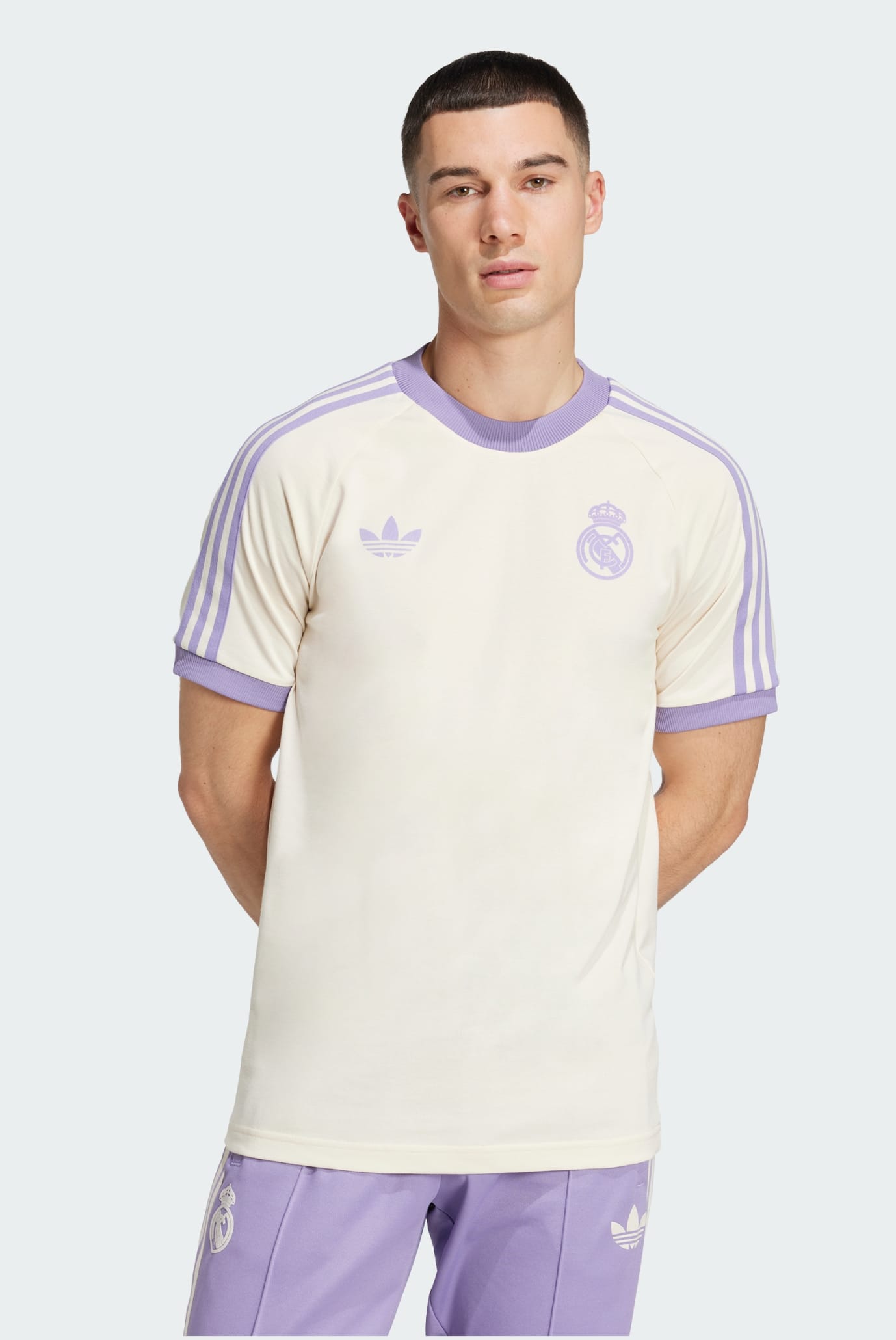 Мужская бежевая футболка Real Madrid Adicolor Classics 3-Stripes 1