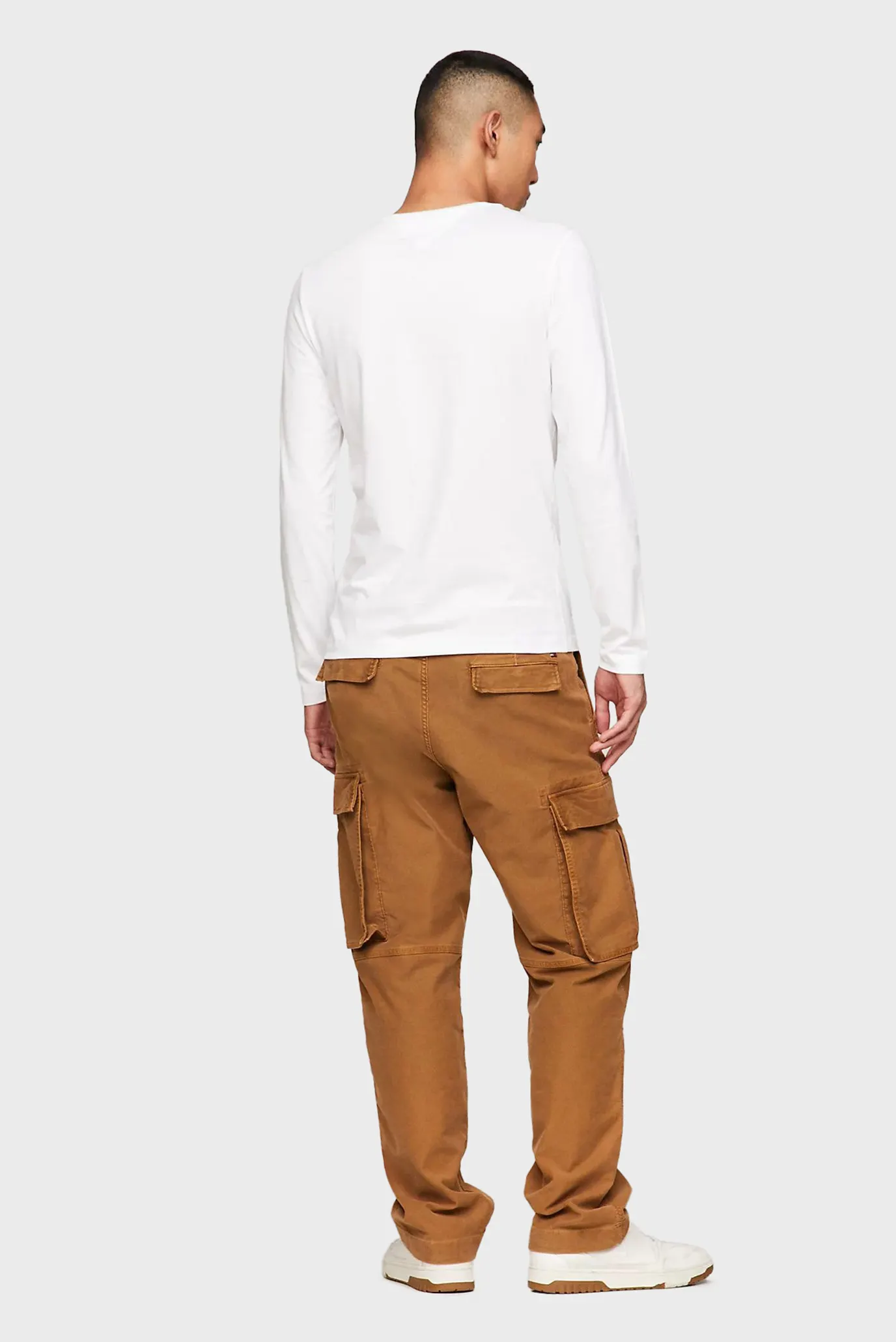 Мужской белый лонгслив STRETCH SLIM FIT LONG SLEEVE TEE 3