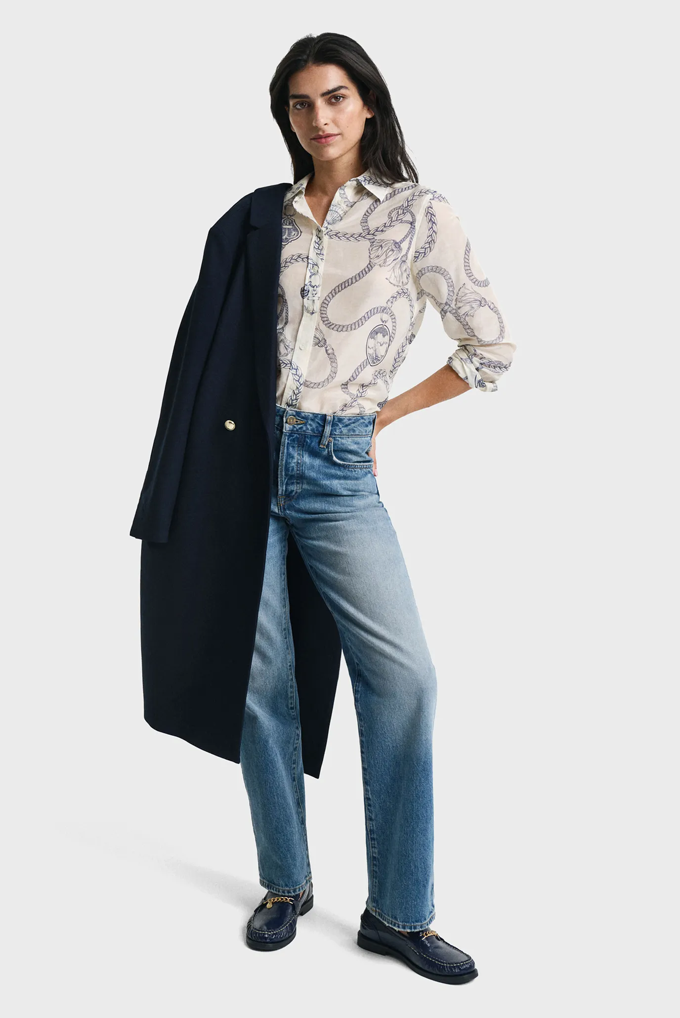 Жіноча біла сорочка з візерунком REG SAILING PRINT 2