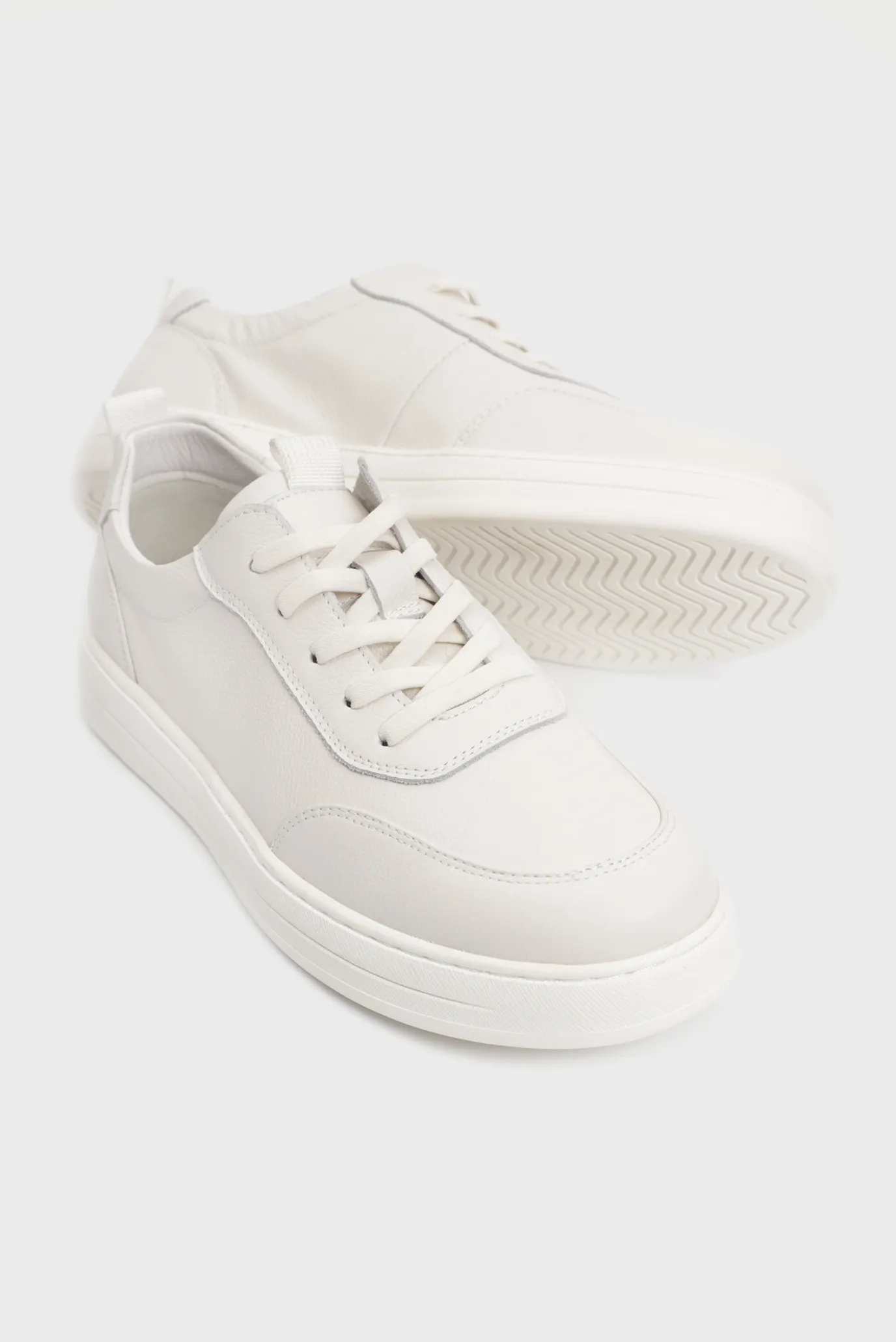 Мужские белые кожаные сникерсы 5