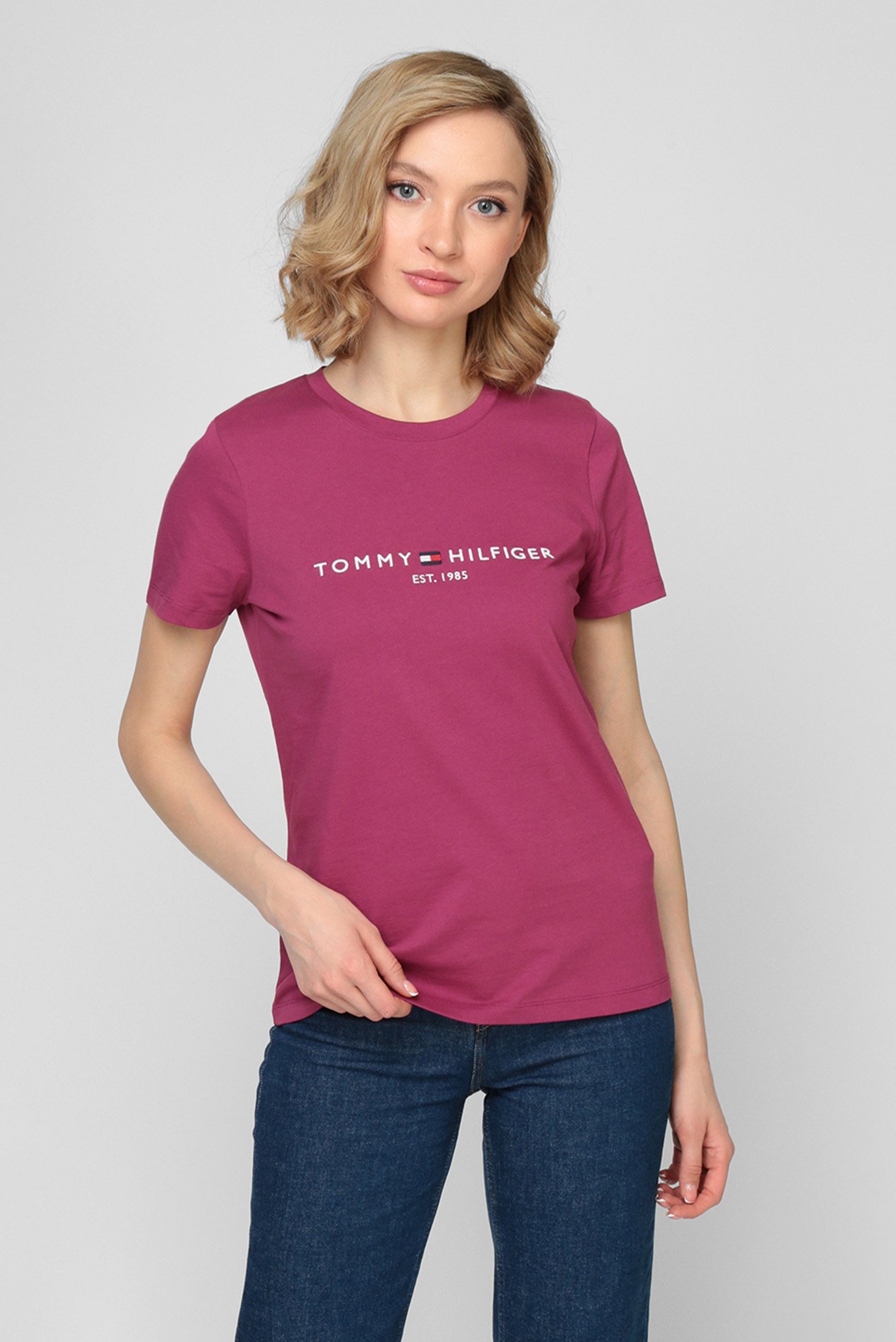 Жіноча малинова футболка REGULAR HILFIGER 1