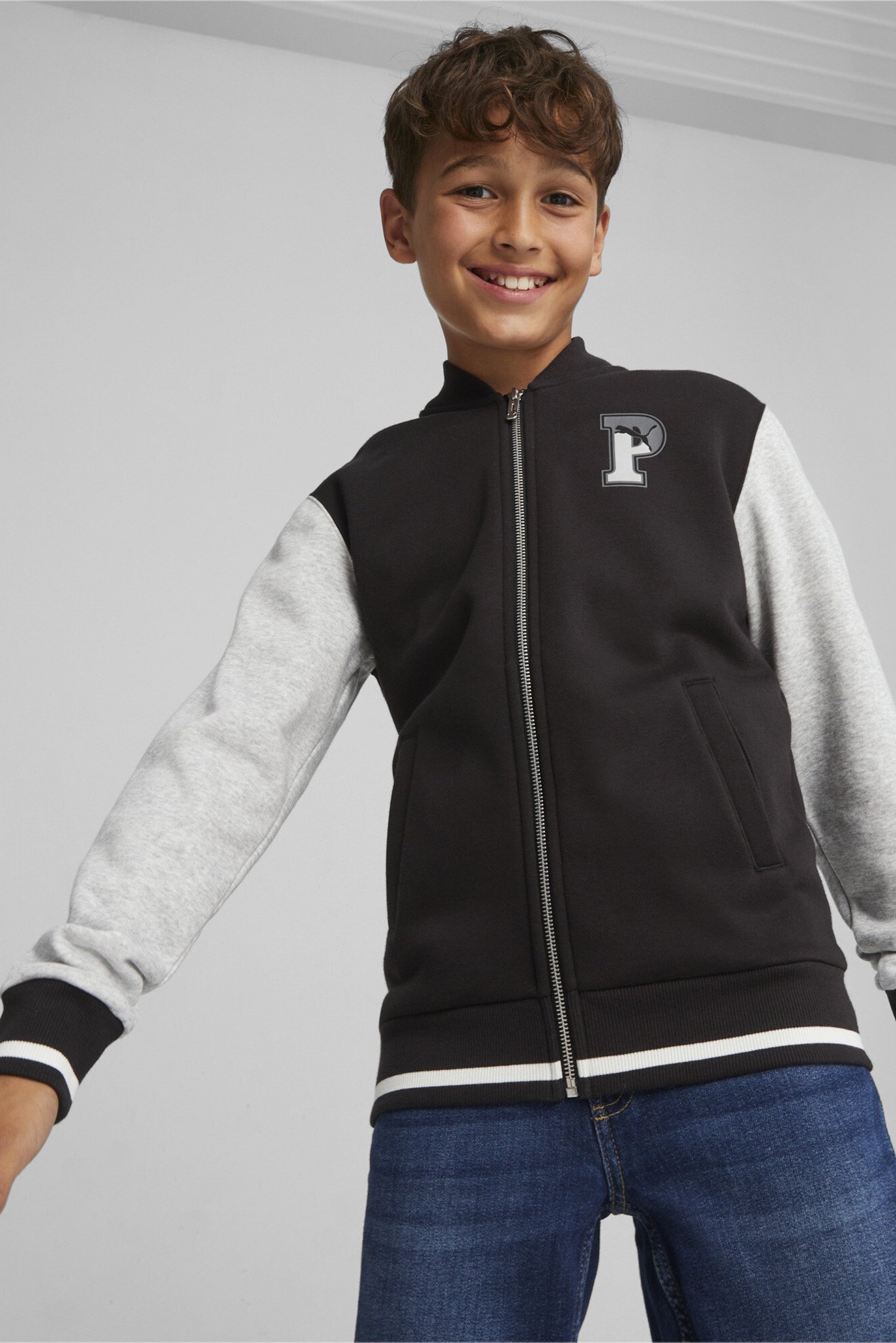 Детская черная спортивная кофта PUMA SQUAD Bomber Jacket Kids 1