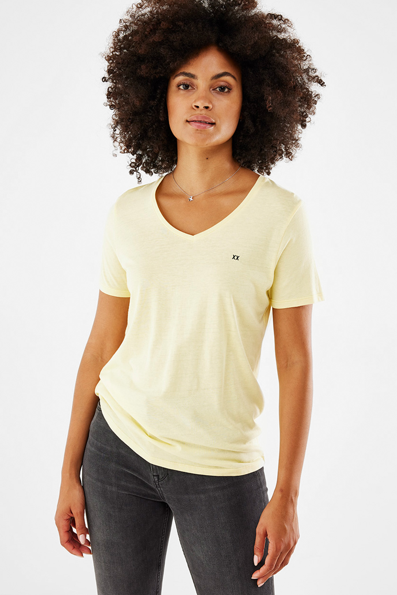 Жіноча жовта футболка FEMMIE 1