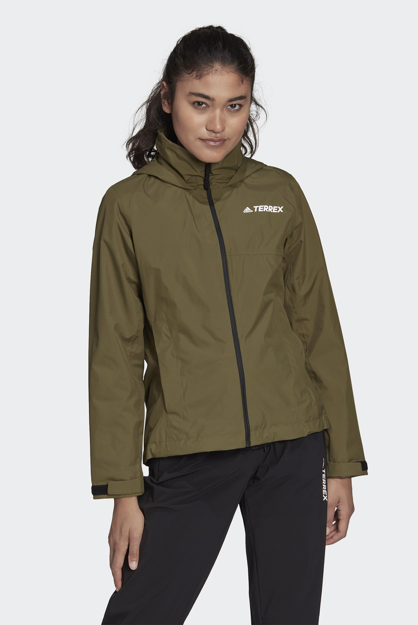 Жіноча оливкова куртка-дощовикTerrex Multi RAIN.RDY Primegreen 1