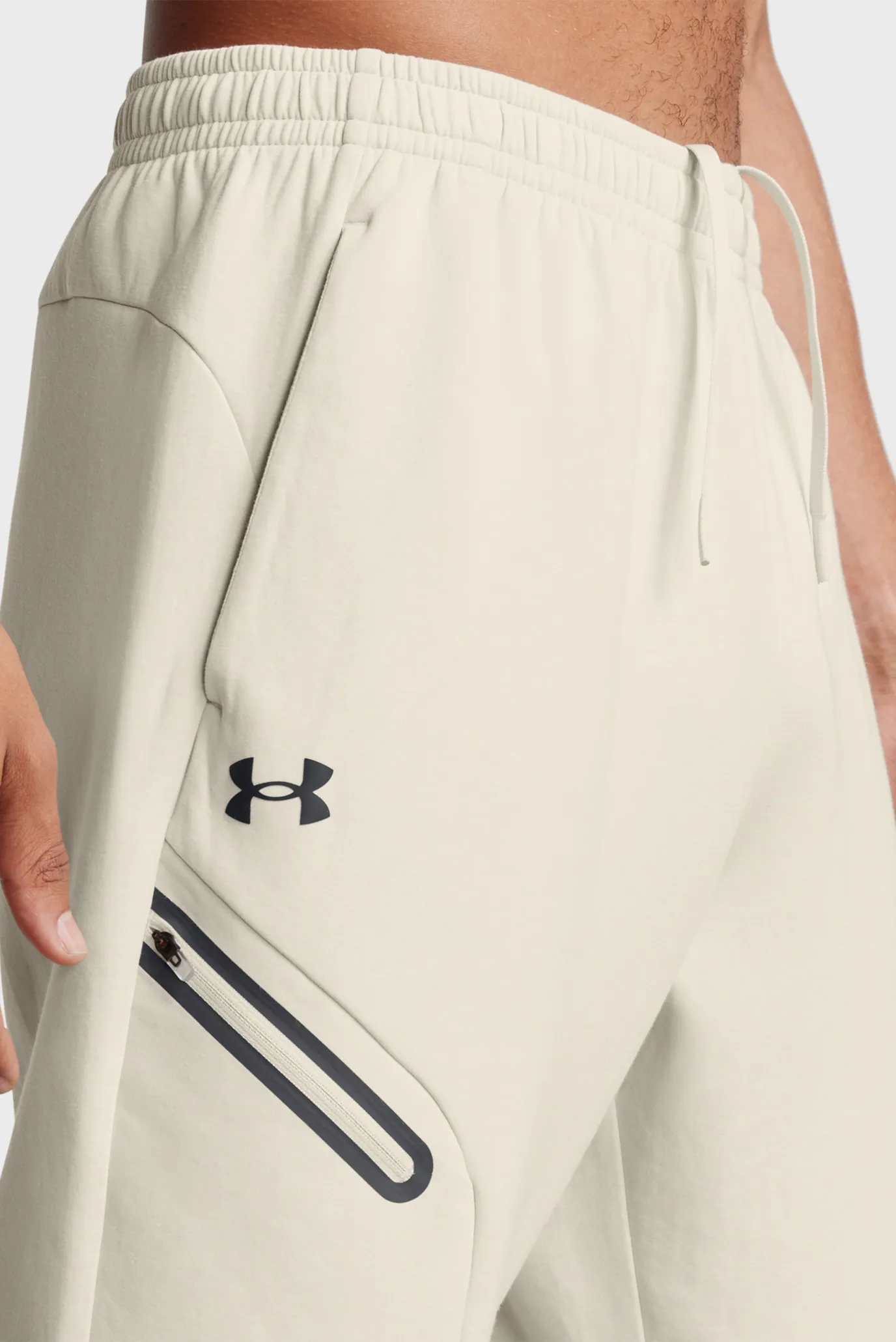 Чоловічі білі спортивні штани UA Unstoppable Flc Jgr EU 4