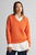 Женский оранжевый шерстяной пуловер WOOL RIBBED V-NECK