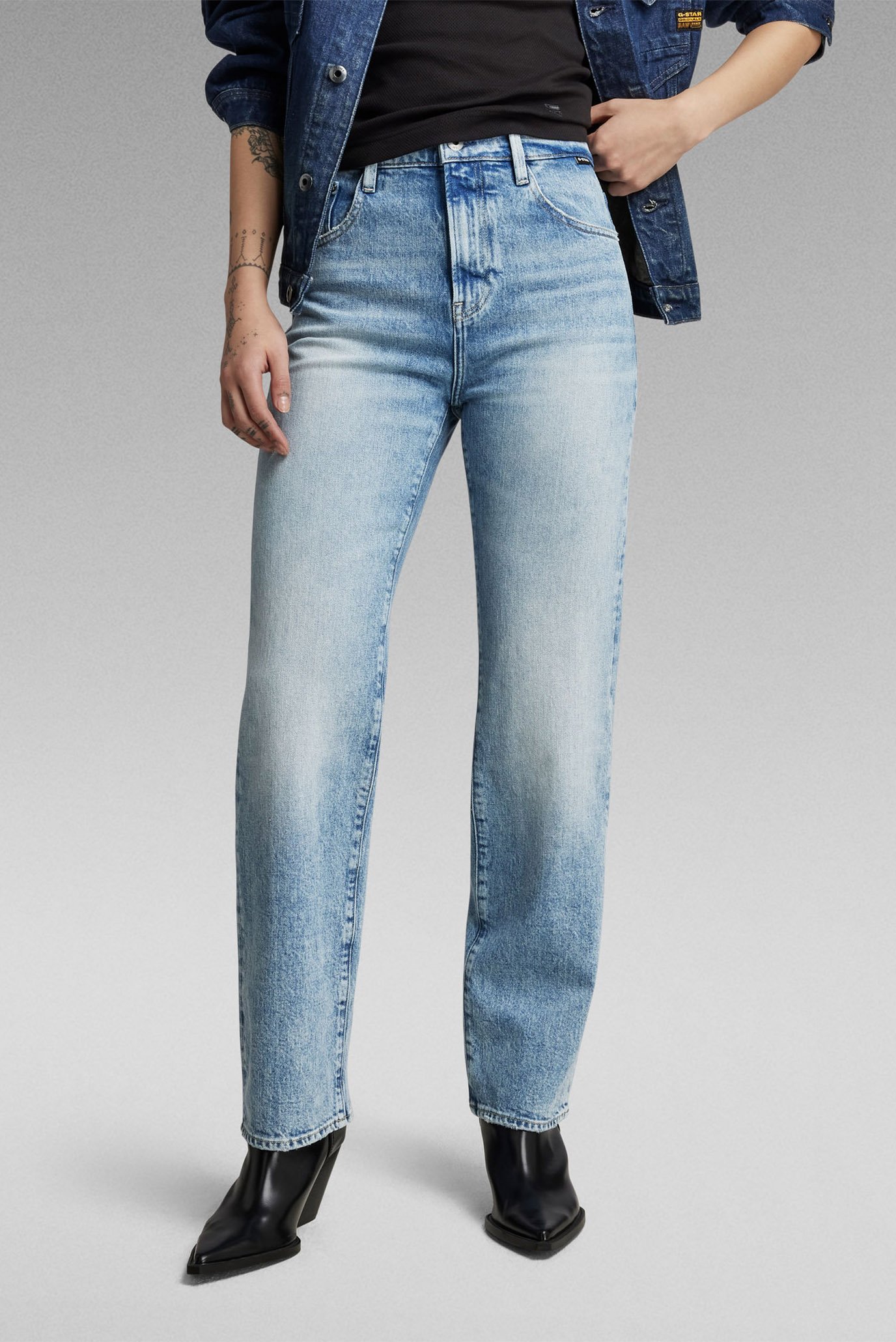 Жіночі блакитні джинси Viktoria High Straight 1