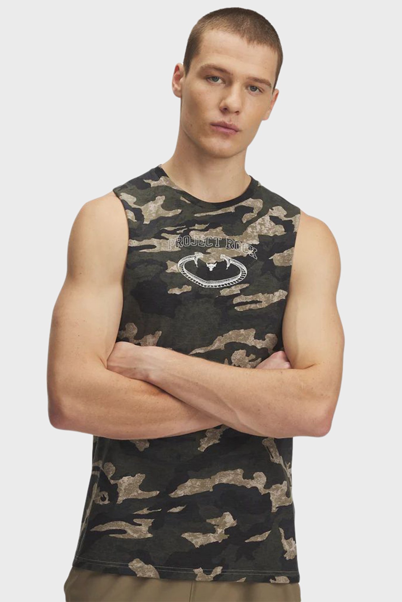 Мужская темно-зеленая камуфляжная майка Pjt Rck Camo Tank Зеленый M Under Armour 1389978-299 Мужская темно-зеленая камуфляжная майка Pjt Rck Camo Tank Зеленый M Under Armour 1389978-299