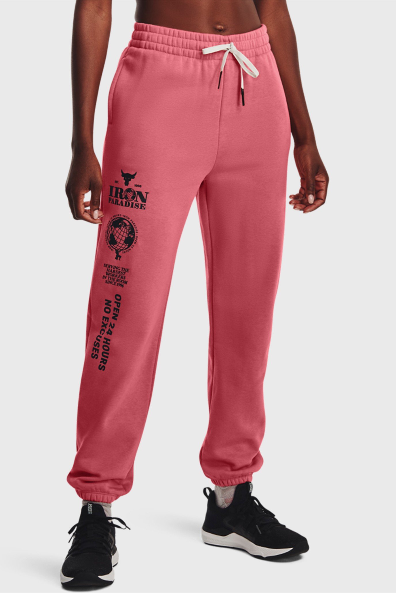 Женские розовые спортивные брюки UA Pjt Rck Hm Gym Flc Pant 1