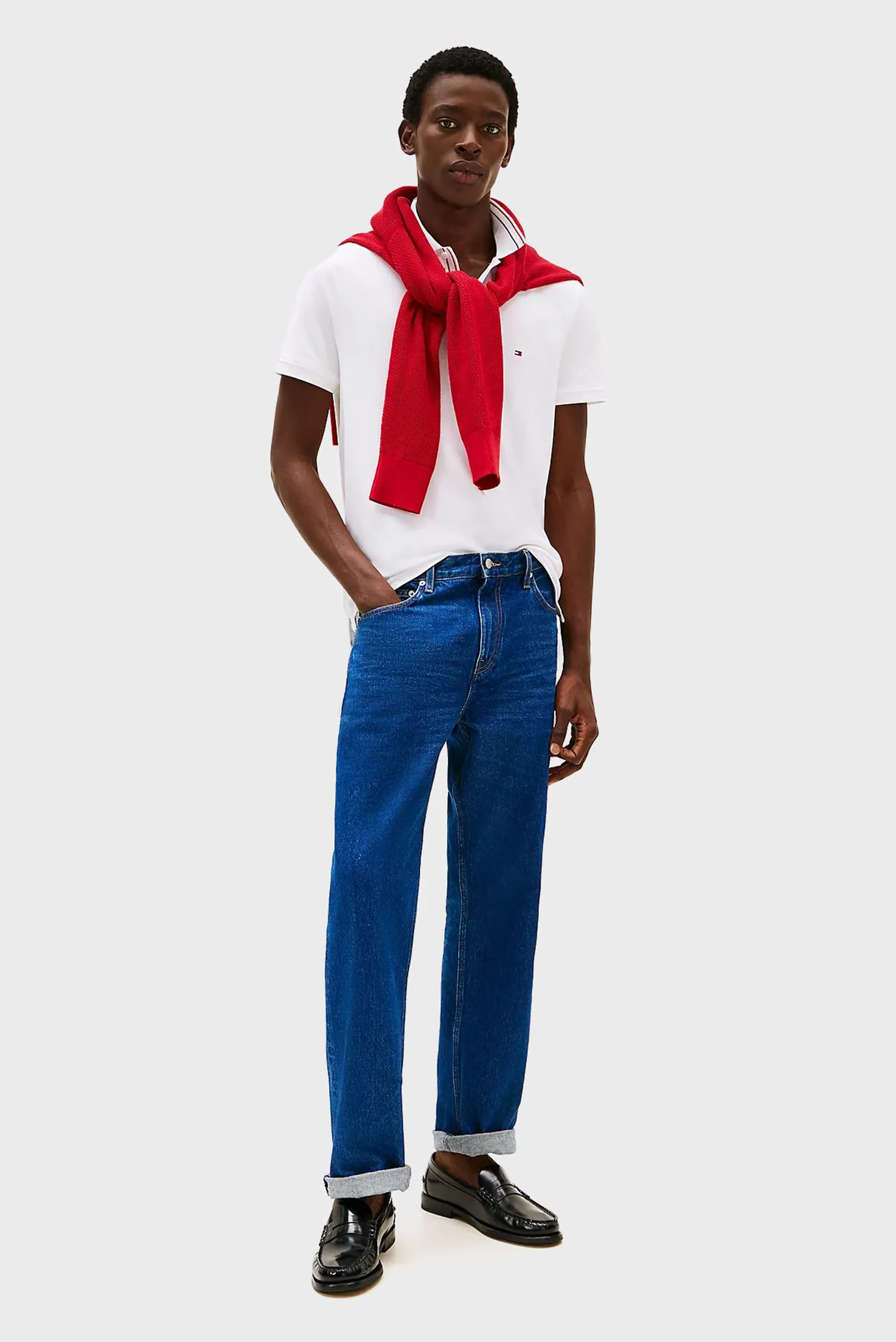 Чоловіче біле поло PLACKET INTEREST REG 2