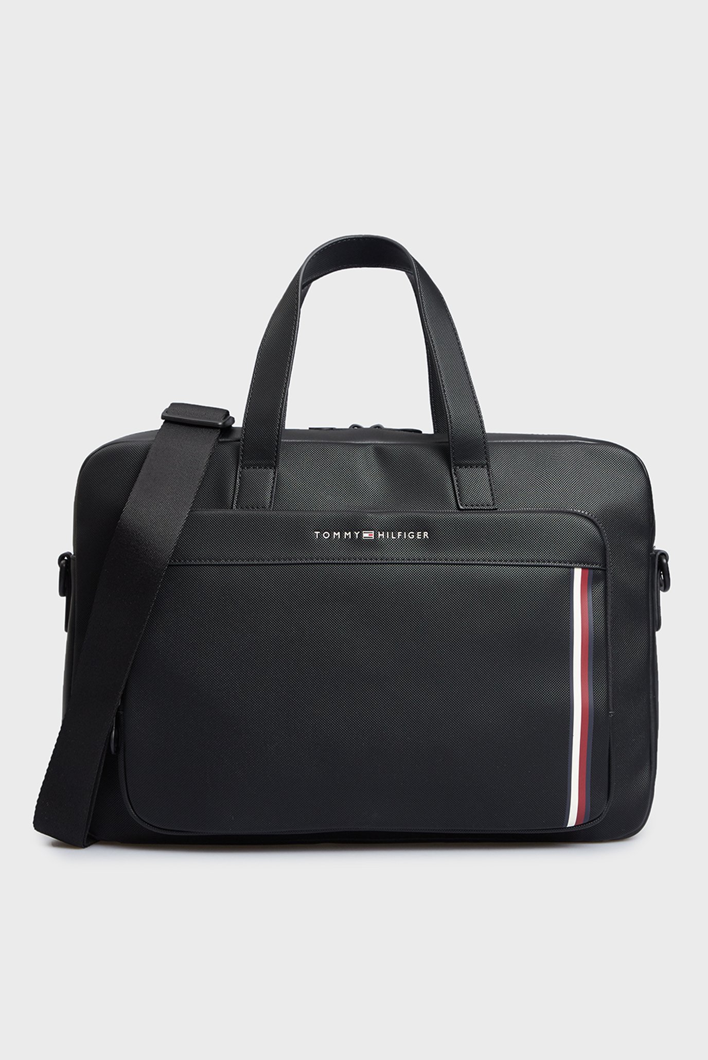 Чоловіча чорна сумка для ноутбука TH PIQUE PU SLIM COMPUTER BAG 1