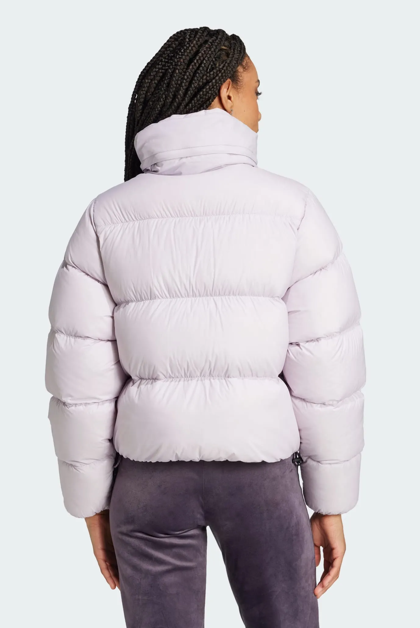 Женский сиреневый пуховик Regen Crop Down adidas IW8369 — MD-Fashion