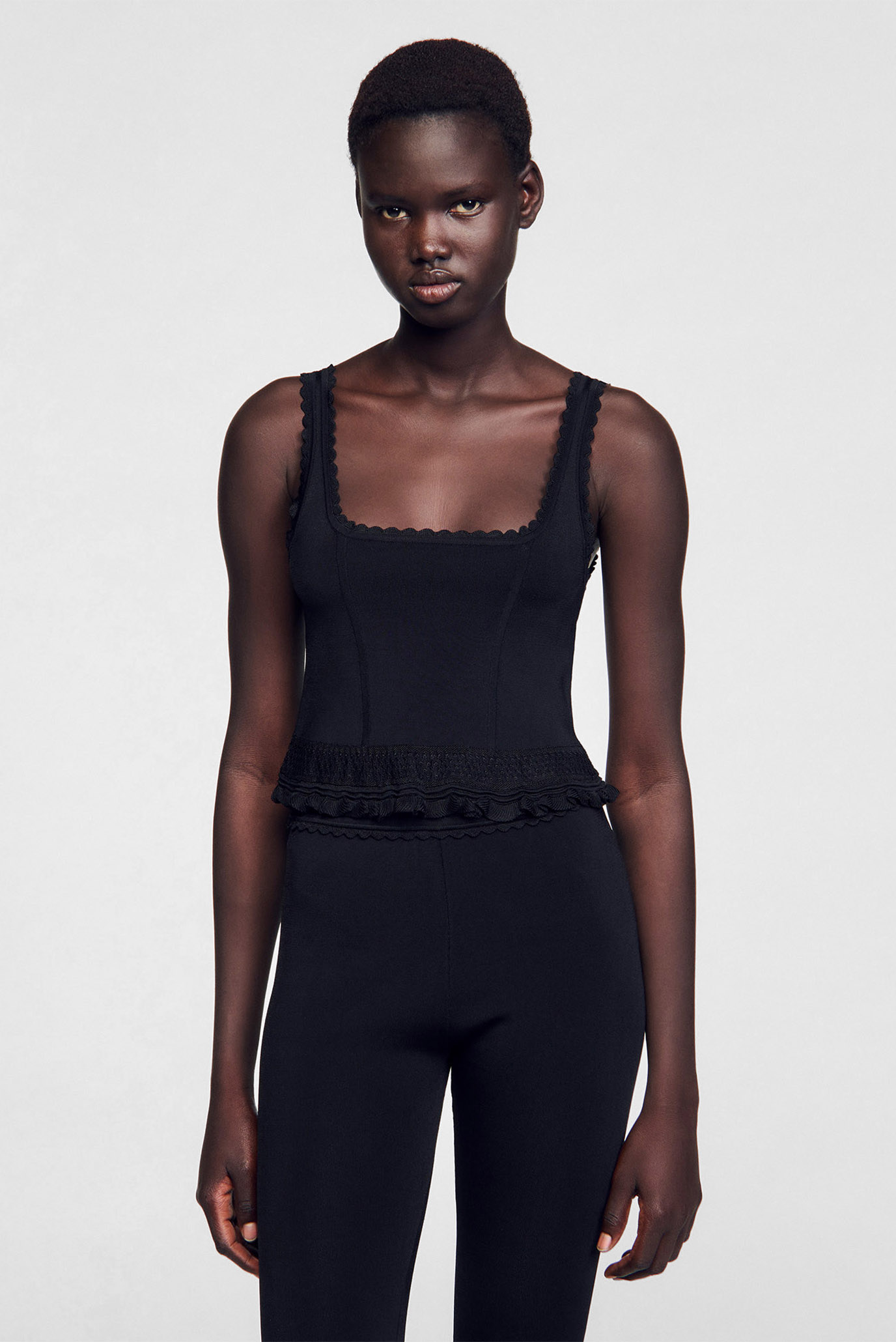 Женский черный топ Черный XS Sandro SFPPU02584_Black Женский черный топ Черный XS Sandro SFPPU02584_Black