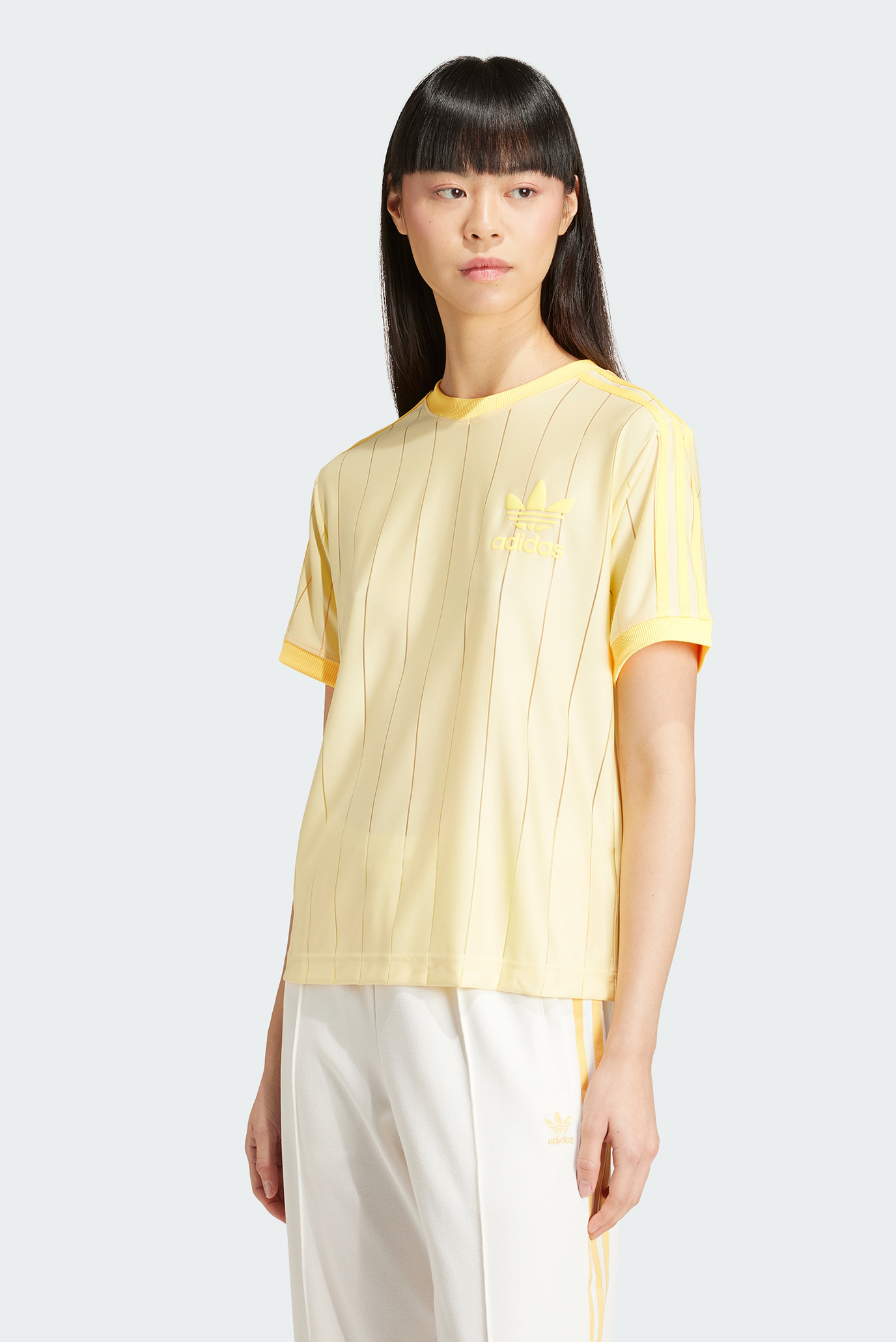 Жіноча жовта футболка у смужку 3-Stripes 1
